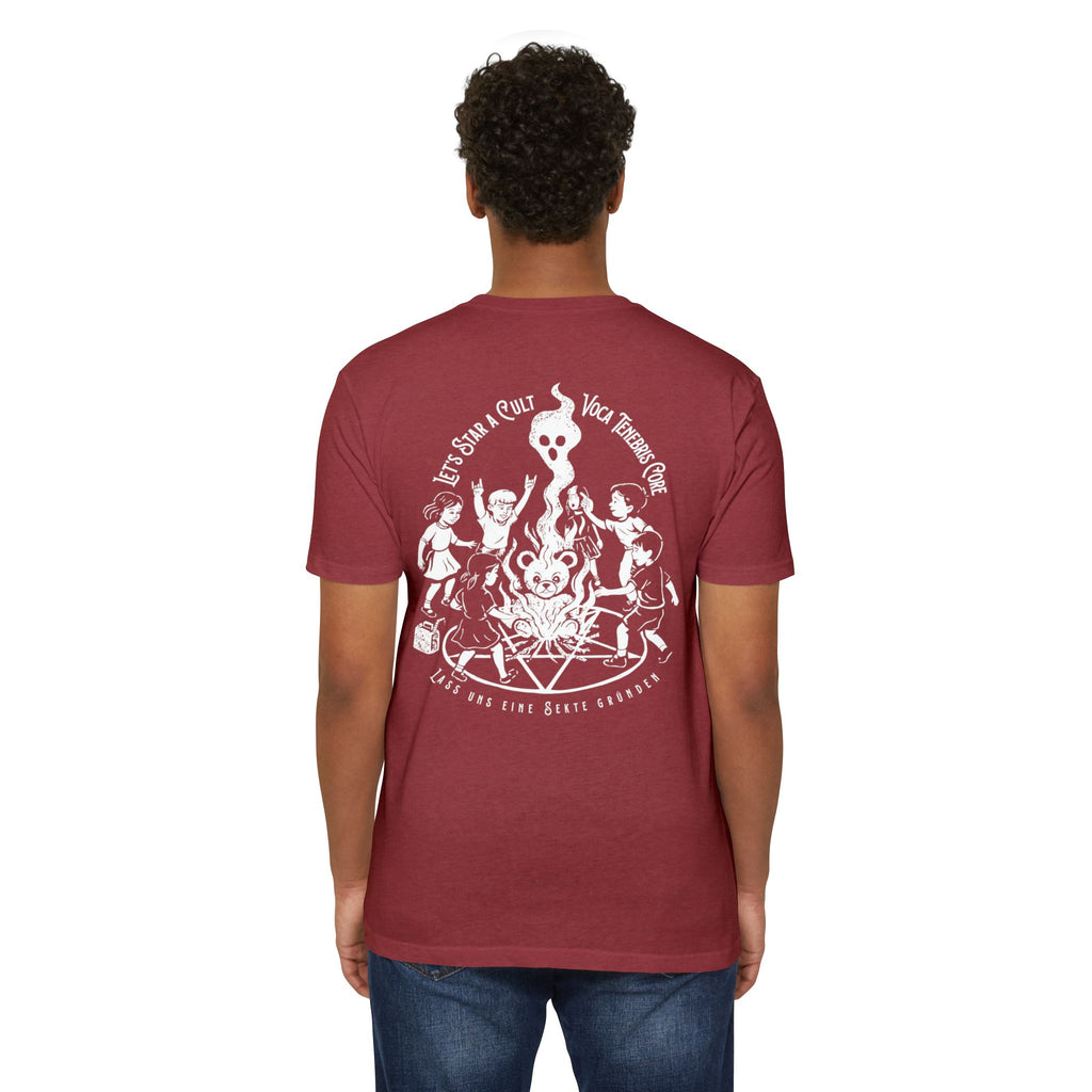 Let's Start A Cult Graphic Tee | Creepy Campfire Occult T-Shirt, Next Level 6210 Fitted Top, Vintage Pastel Grunge, Retro Dark Humor Shirt