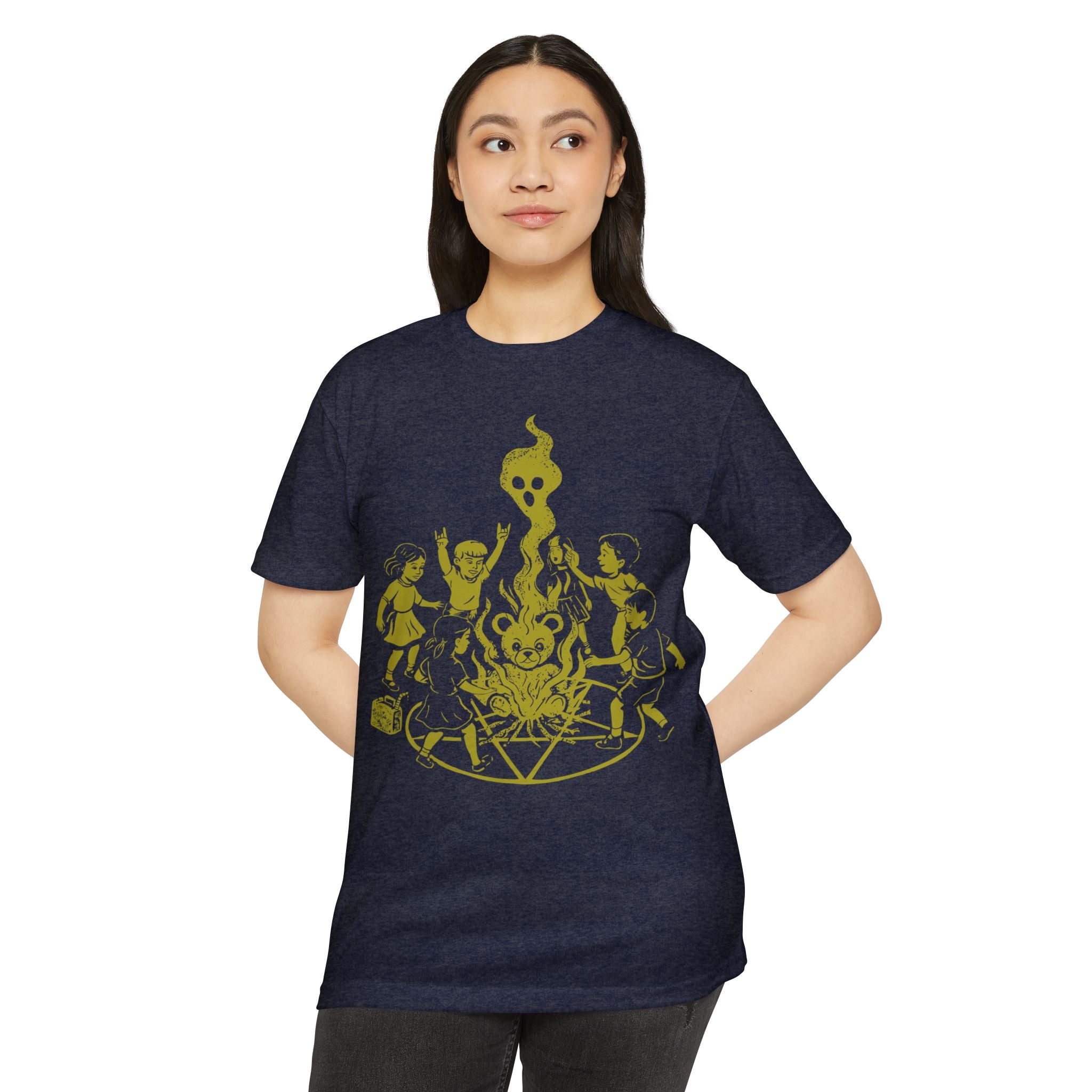 "Let's Start A Cult" Graphic Tee | Creepy Campfire Occult T-Shirt, Next Level 6210 Fitted Top, Vintage Pastel Grunge, Retro Dark Humor Shirt