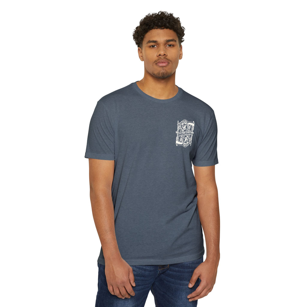 "Ouroboros" Grim Reaper Playing Card Graphic Tee - Gothic Tattoo Flash Skeleton Premium Next Level 6210 T-Shirt