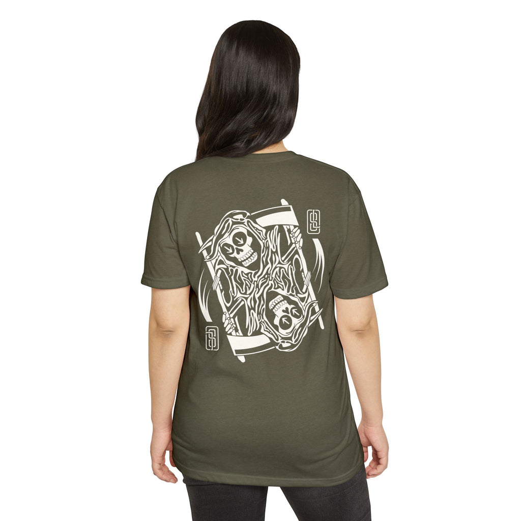 "Ouroboros" Grim Reaper Playing Card Graphic Tee - Gothic Tattoo Flash Skeleton Premium Next Level 6210 T-Shirt