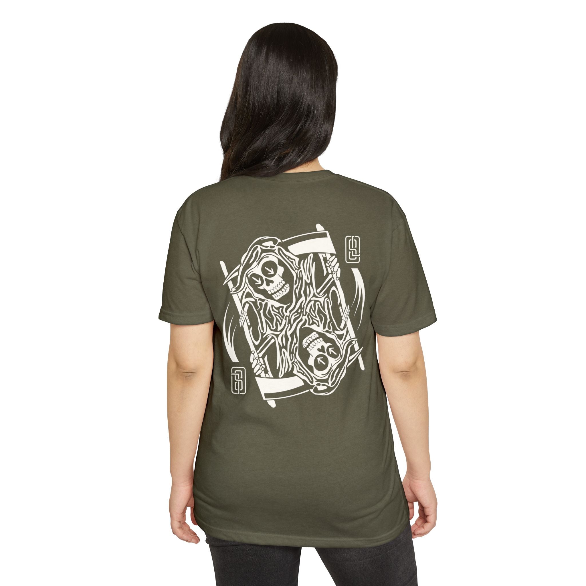 "Ouroboros" Grim Reaper Playing Card Graphic Tee - Gothic Tattoo Flash Skeleton Premium Next Level 6210 T-Shirt