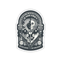 "If You Can't Live, Die" Gothic Tarot Card Vinyl Sticker - Memento Mori Split Face Skull & Occult Art Die-Cut Decal