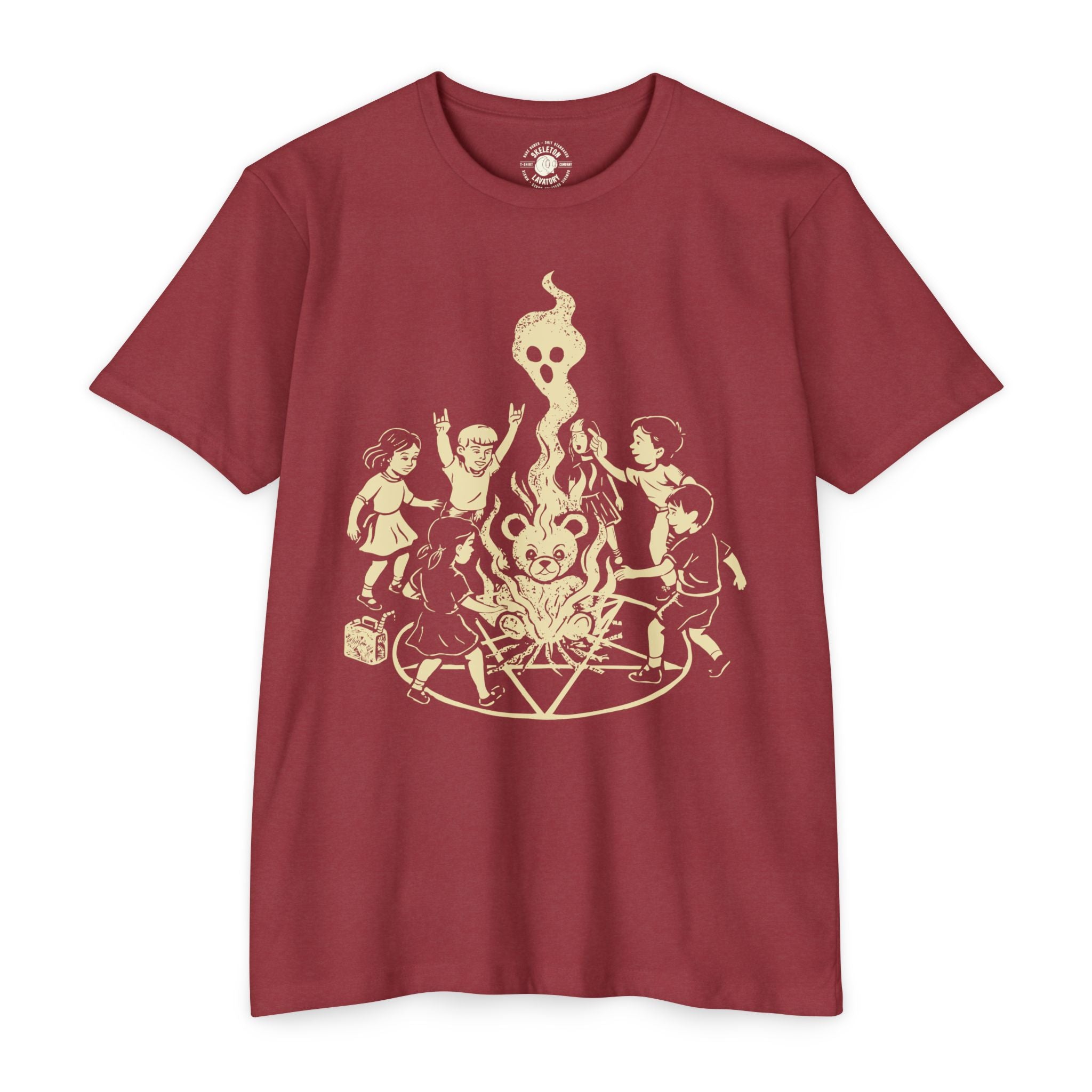 "Let's Start A Cult" Graphic Tee | Creepy Campfire Occult T-Shirt, Next Level 6210 Fitted Top, Vintage Pastel Grunge, Retro Dark Humor Shirt