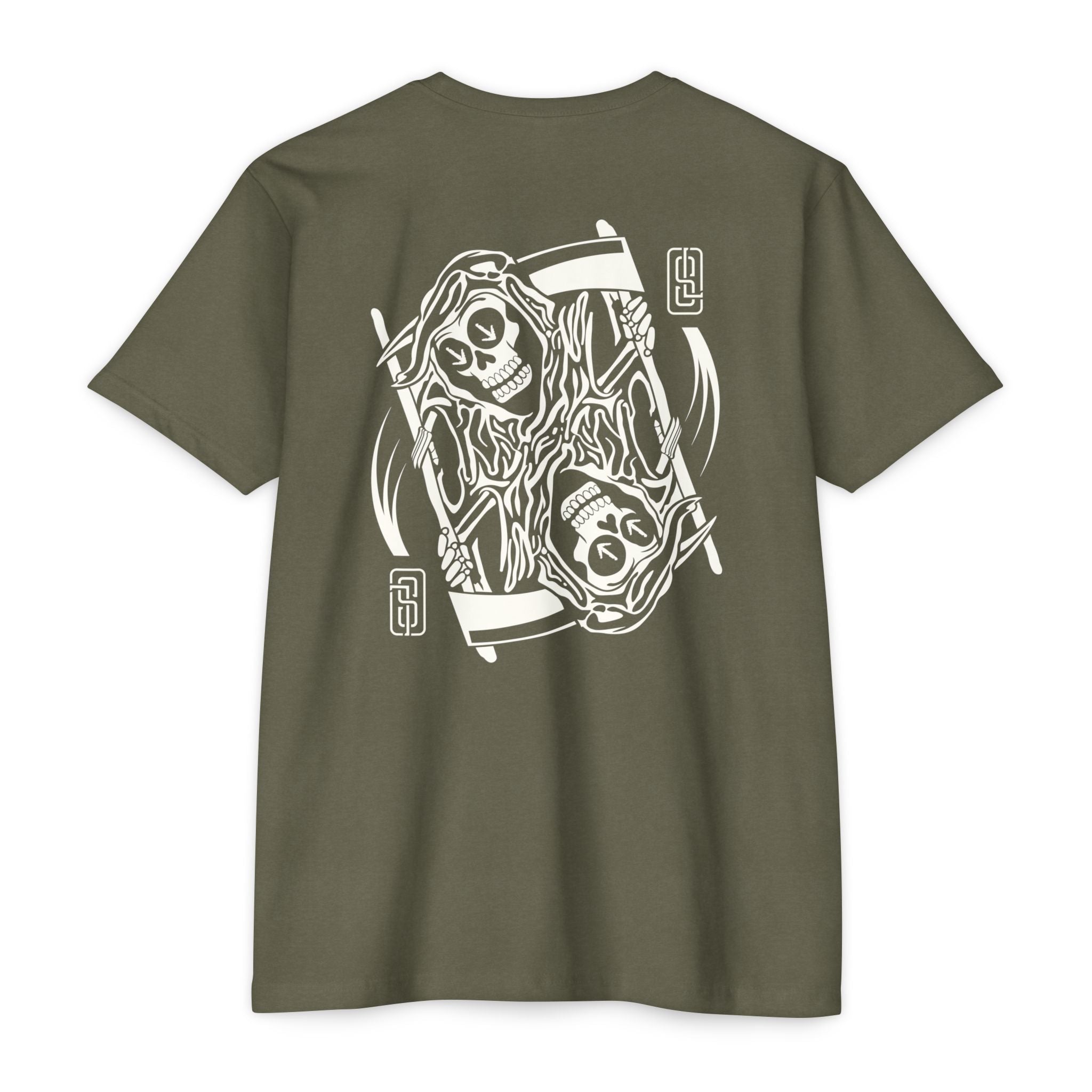 "Ouroboros" Grim Reaper Playing Card Graphic Tee - Gothic Tattoo Flash Skeleton Premium Next Level 6210 T-Shirt
