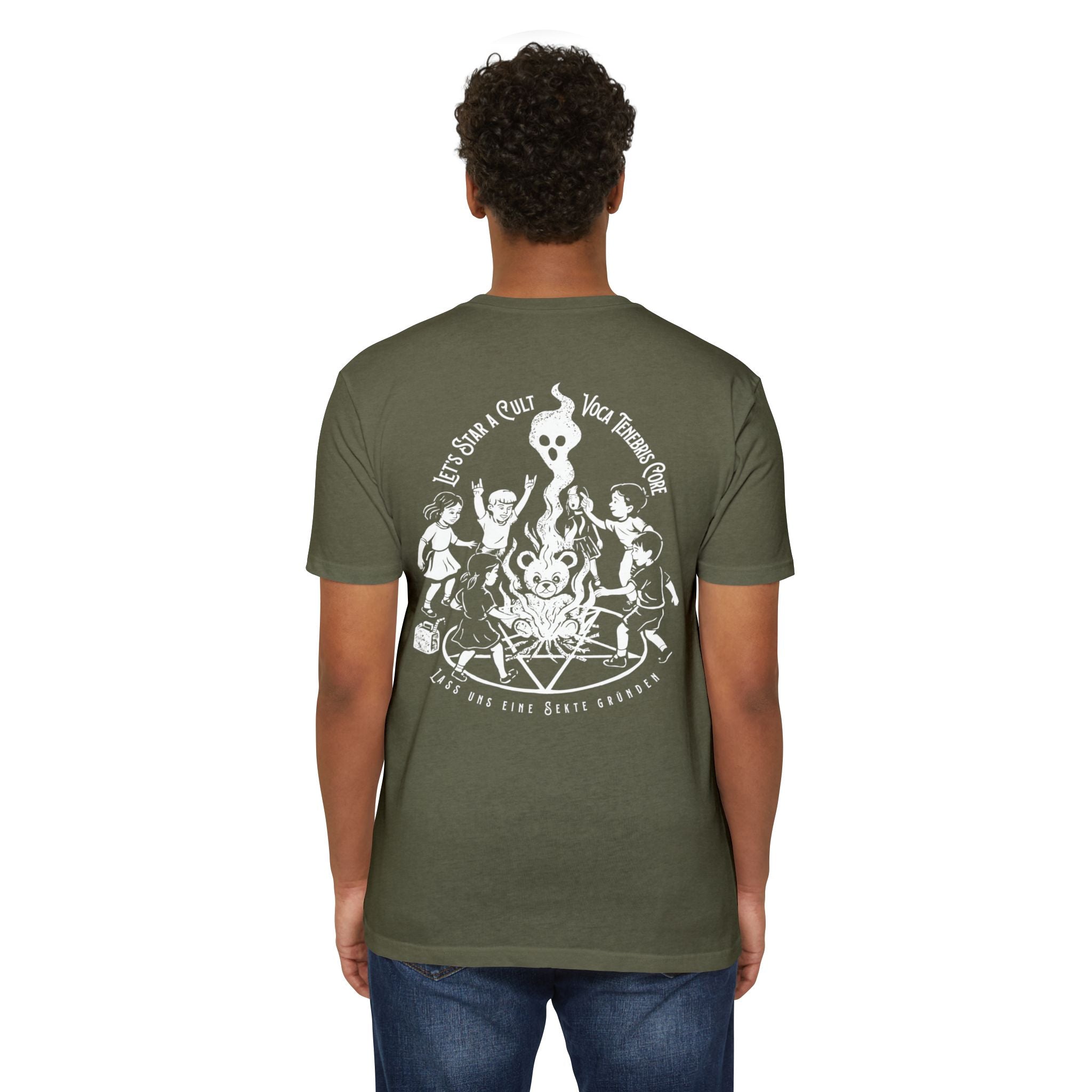 Let's Start A Cult Graphic Tee | Creepy Campfire Occult T-Shirt, Next Level 6210 Fitted Top, Vintage Pastel Grunge, Retro Dark Humor Shirt