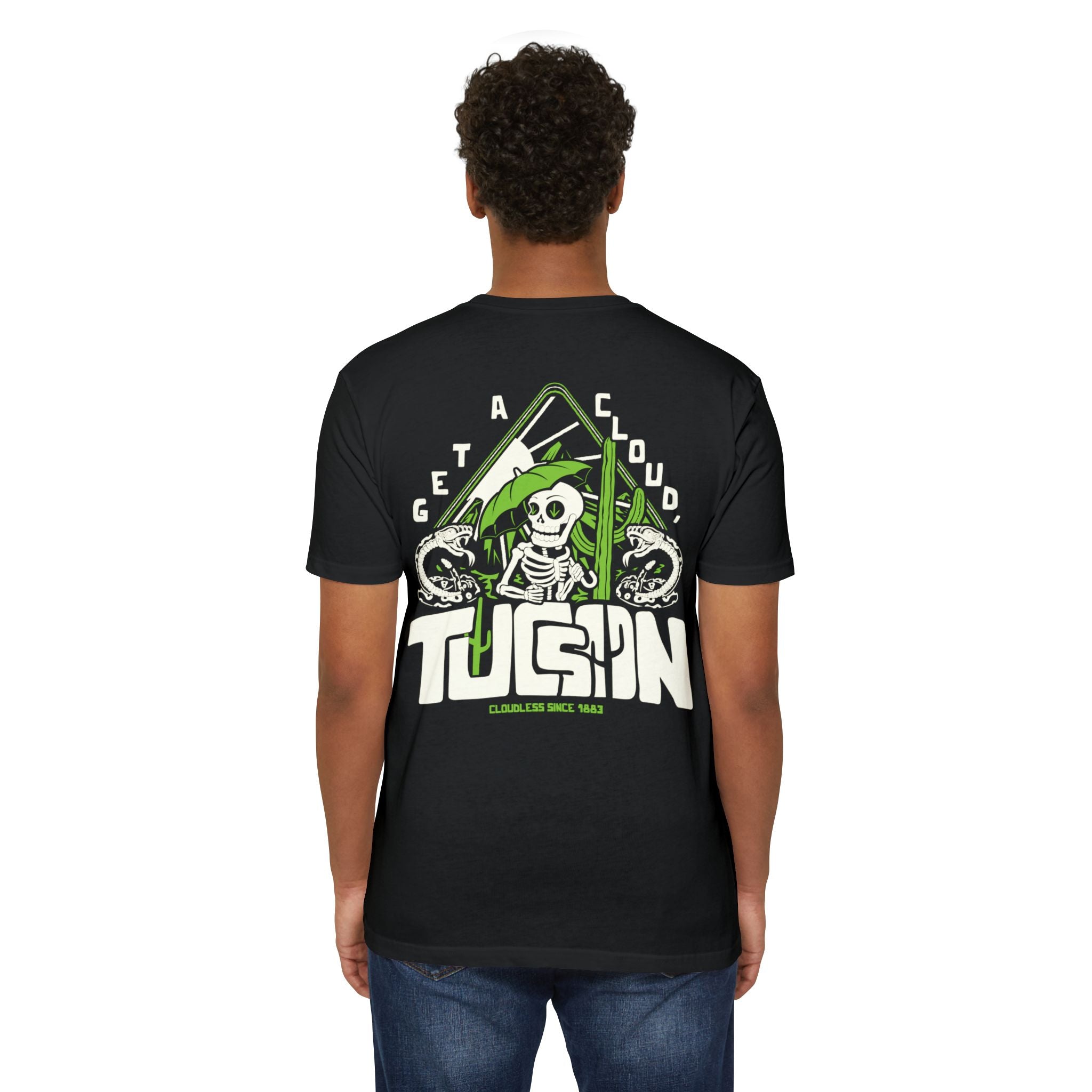 "Get a Cloud, Tucson" Graphic Tee | Retro Desert Rattlesnake T-Shirt, Next Level 6210 Fitted Top, Southwest Souvenir Vintage Grunge Tee
