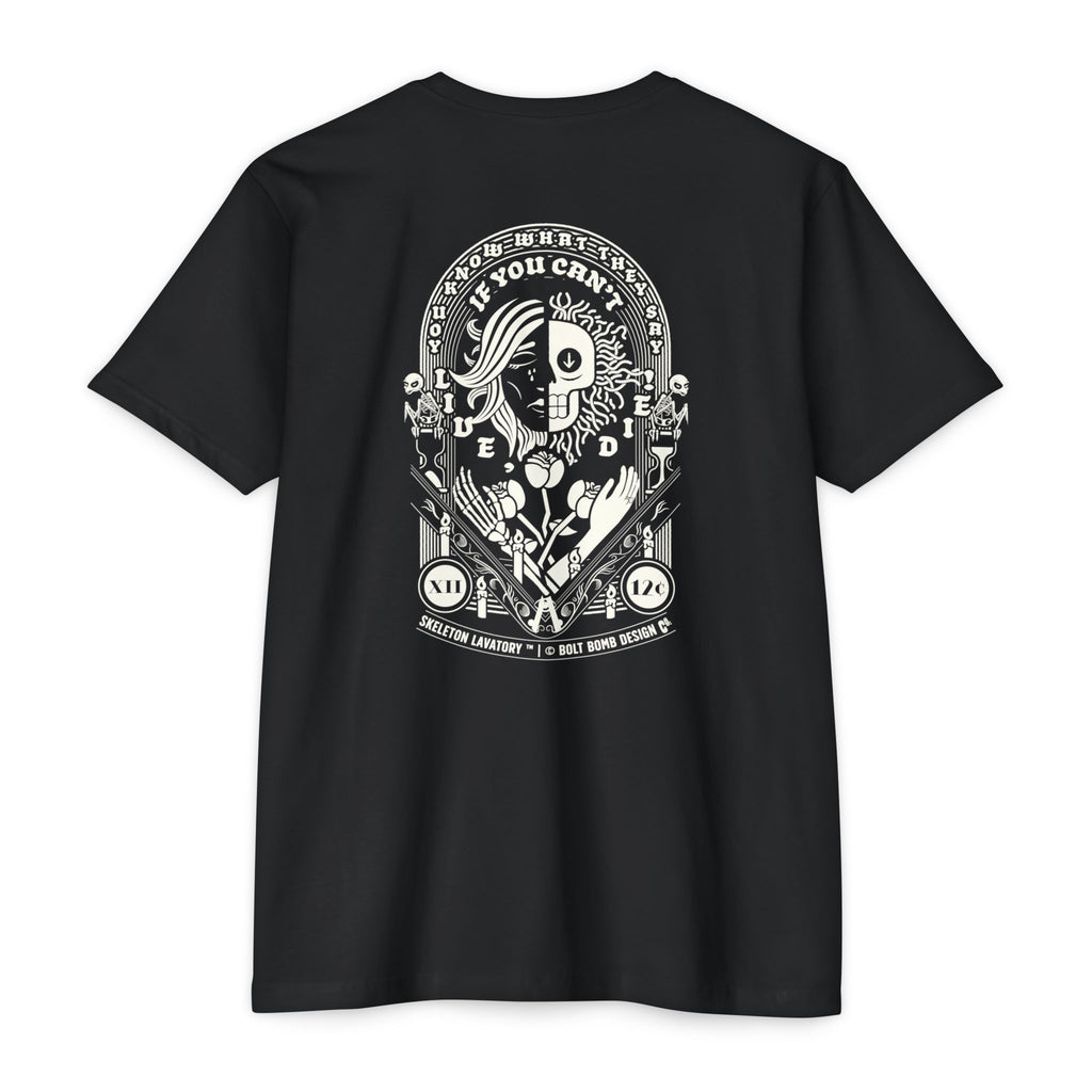 If You Can't Live, Die | Next Level 6210 Premium CVC T-Shirt | Memento Mori Occult Aesthetic Streetwear Back Print Top
