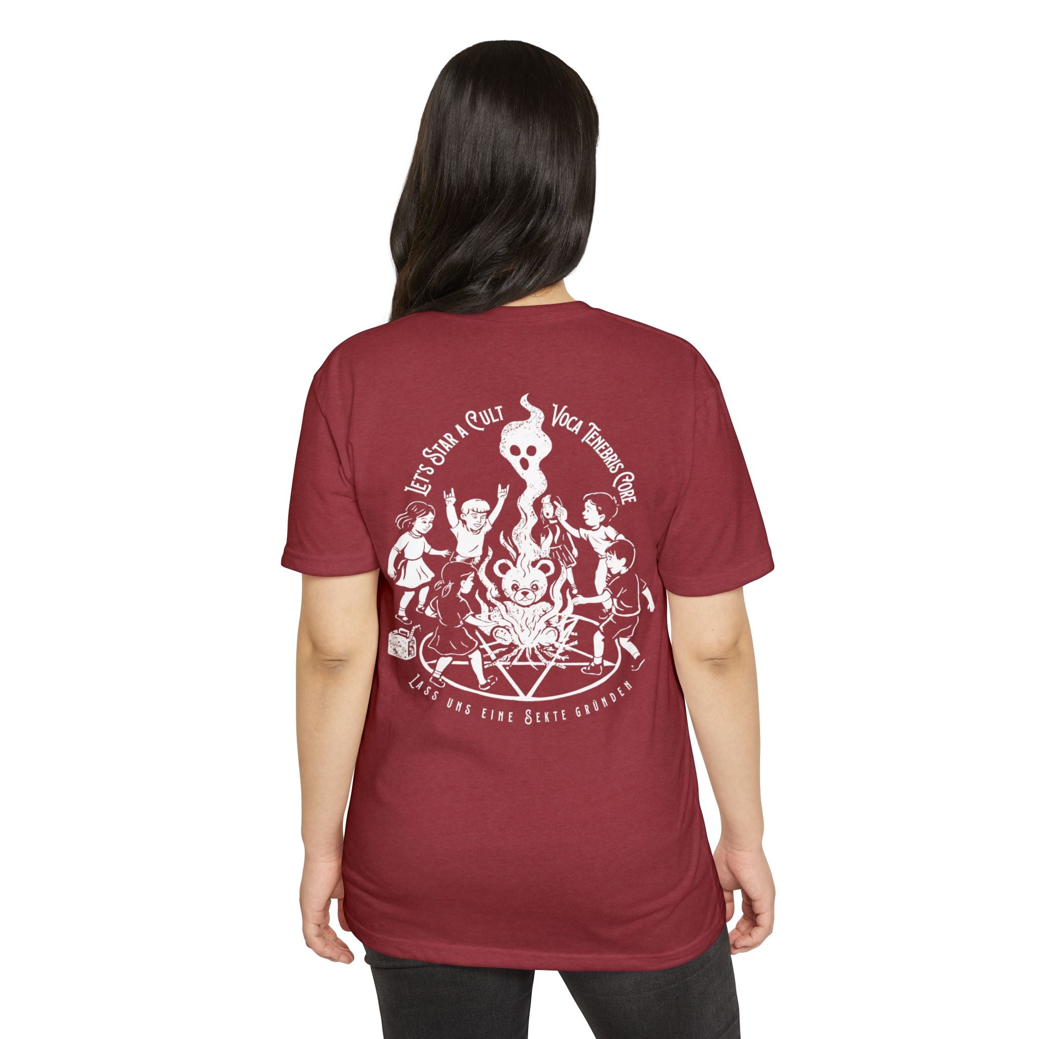 Let's Start A Cult Graphic Tee | Creepy Campfire Occult T-Shirt, Next Level 6210 Fitted Top, Vintage Pastel Grunge, Retro Dark Humor Shirt