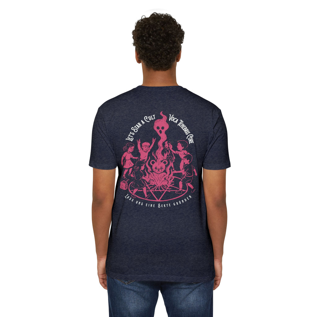 Let's Start A Cult Graphic Tee | Creepy Campfire Occult T-Shirt, Next Level 6210 Fitted Top, Vintage Pastel Grunge, Retro Dark Humor Shirt
