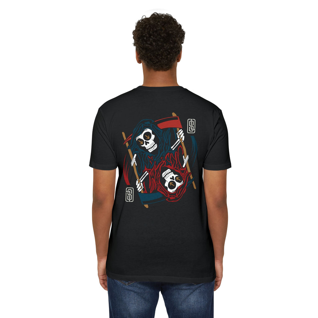 "Ouroboros" Grim Reaper Playing Card Graphic Tee - Gothic Tattoo Flash Skeleton Premium Next Level 6210 T-Shirt