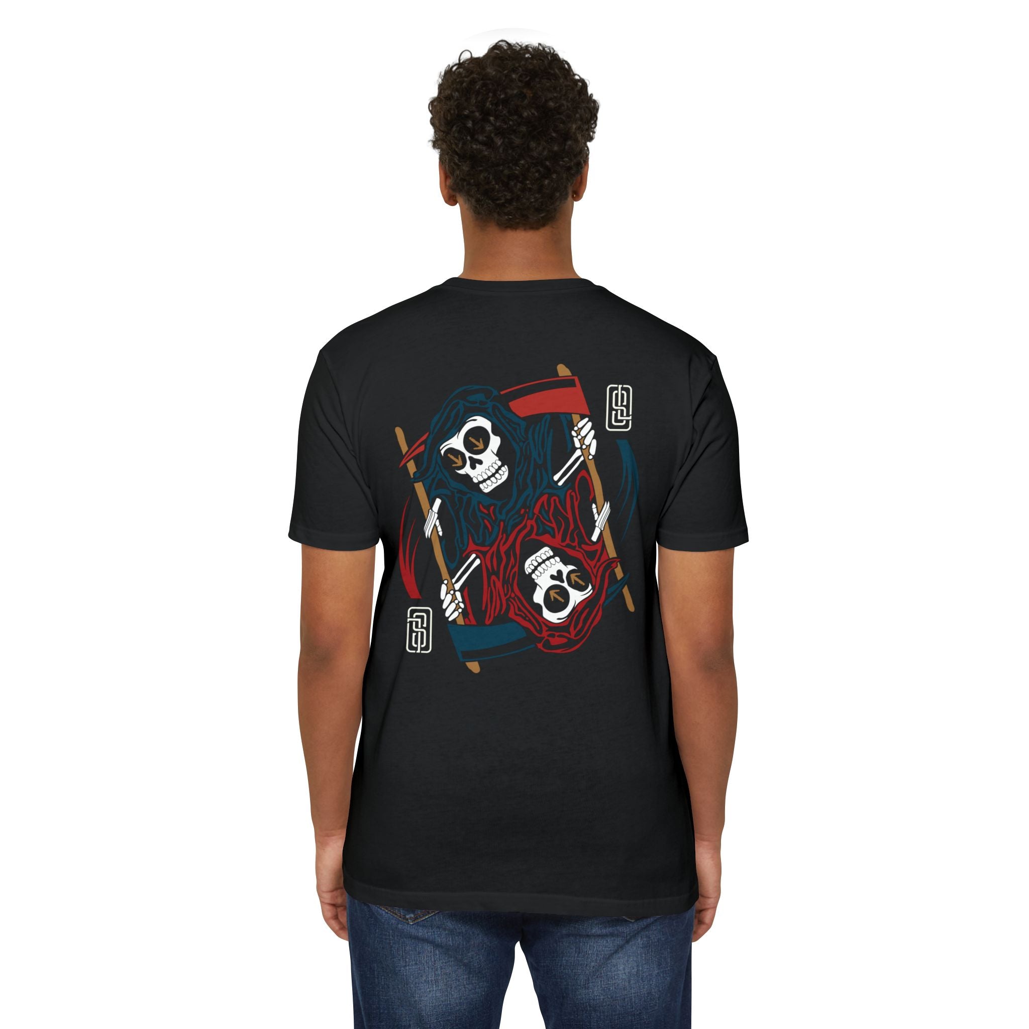 "Ouroboros" Grim Reaper Playing Card Graphic Tee - Gothic Tattoo Flash Skeleton Premium Next Level 6210 T-Shirt