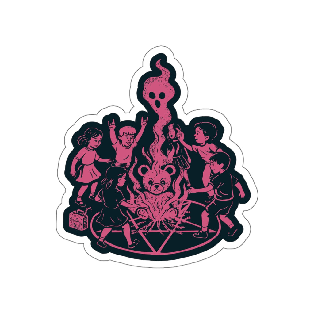 "Let's Start a Cult" Retro Occult Kids Vinyl Sticker - Funny Dark Humor Creepy Cute Ghost Die-Cut Decal