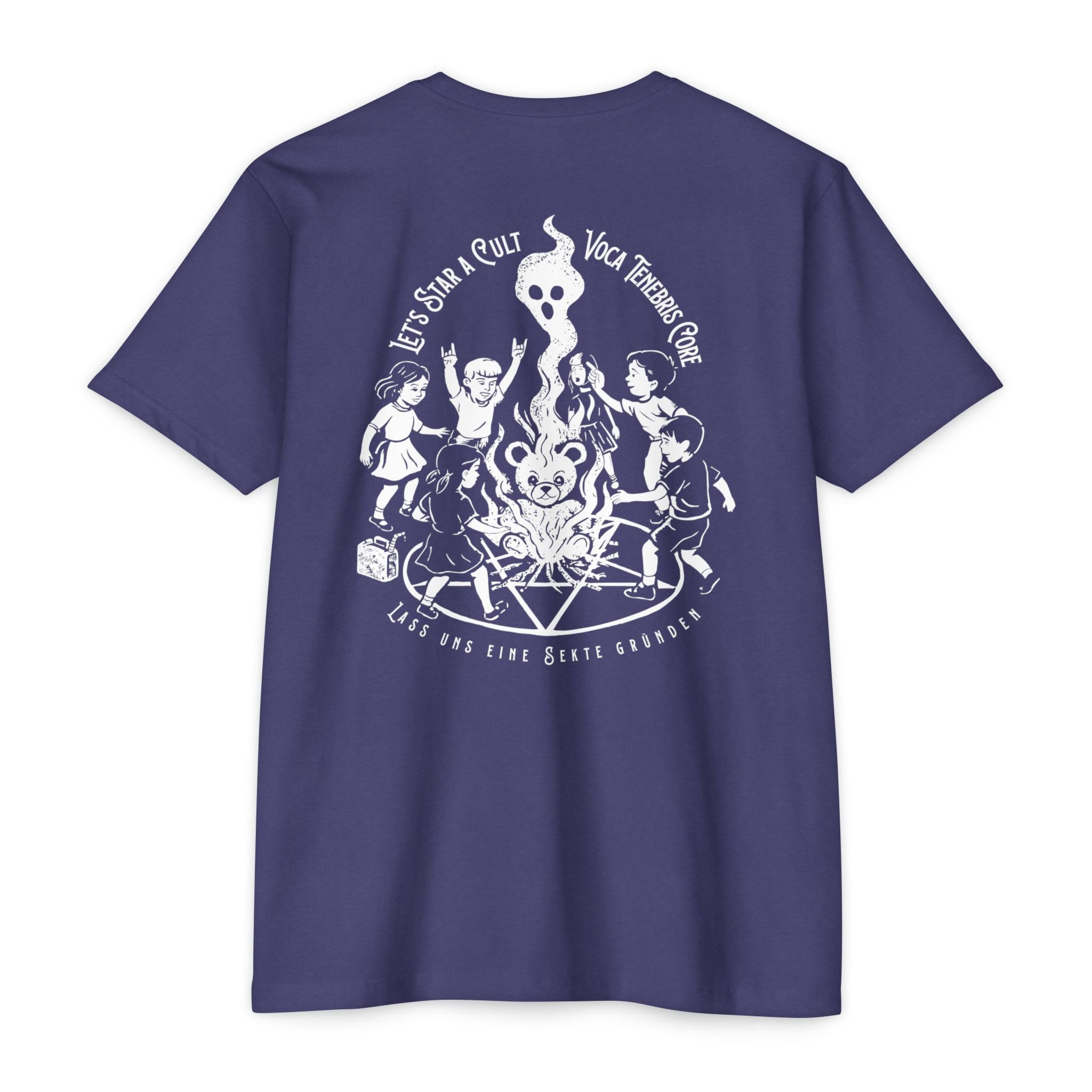 Let's Start A Cult Graphic Tee | Creepy Campfire Occult T-Shirt, Next Level 6210 Fitted Top, Vintage Pastel Grunge, Retro Dark Humor Shirt