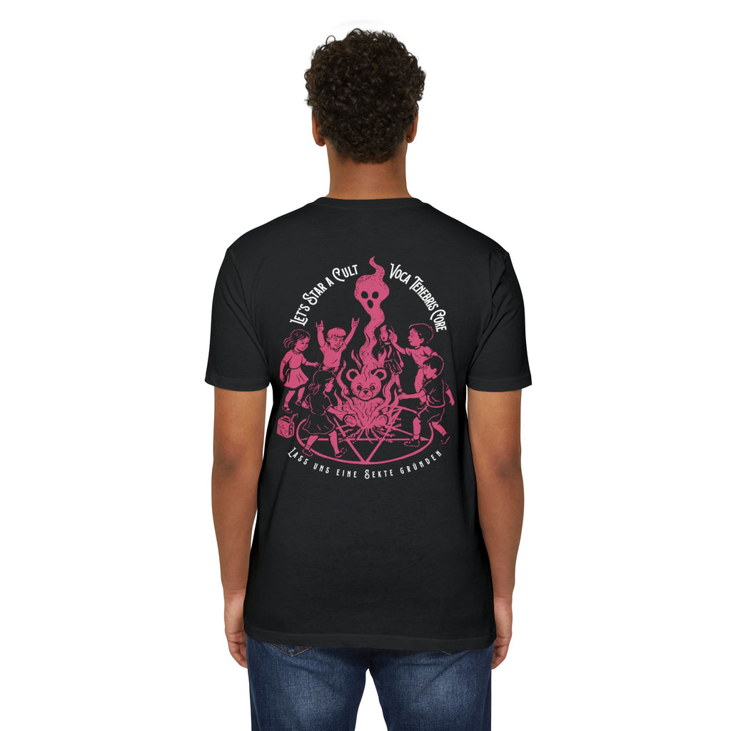 Let's Start A Cult Graphic Tee | Creepy Campfire Occult T-Shirt, Next Level 6210 Fitted Top, Vintage Pastel Grunge, Retro Dark Humor Shirt
