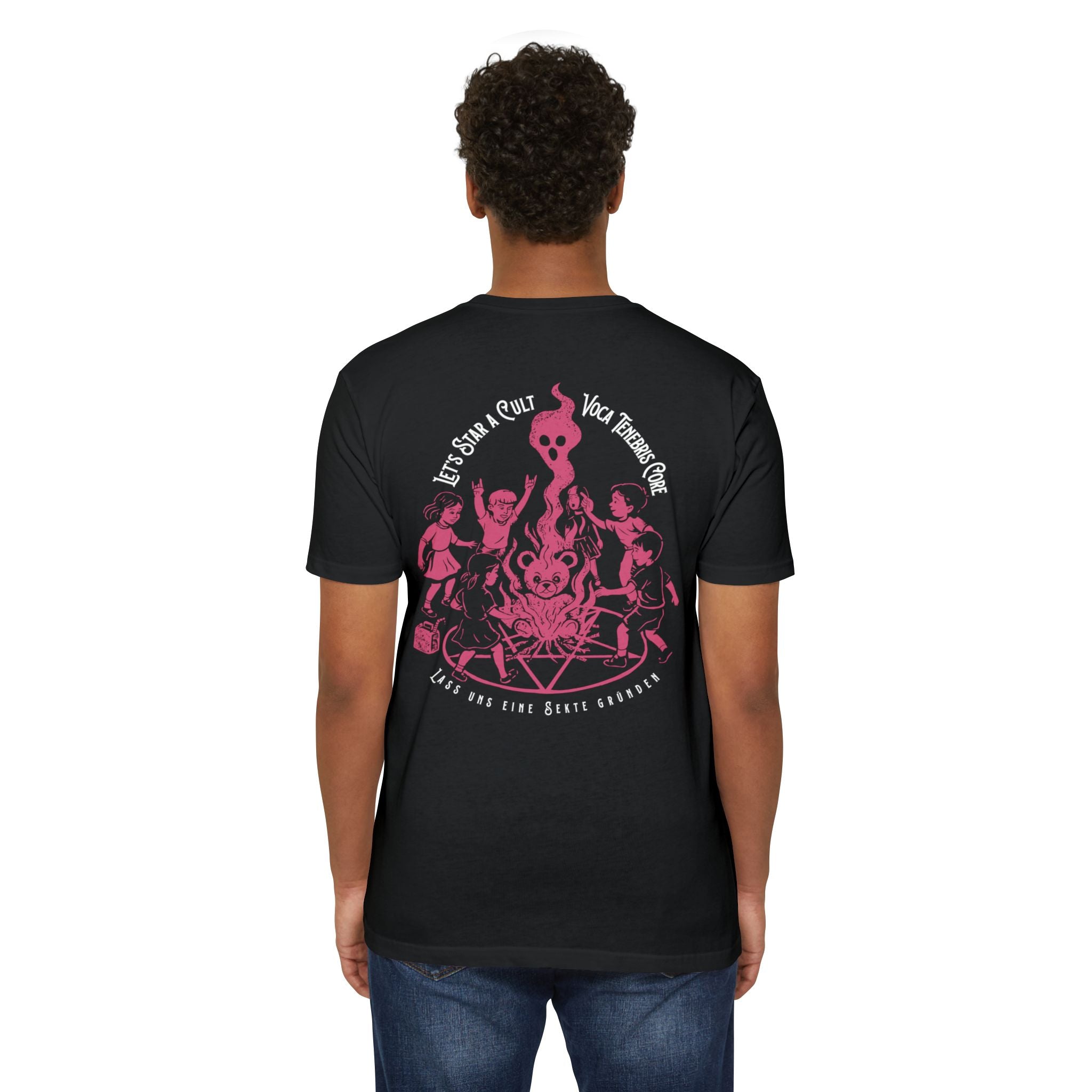 Let's Start A Cult Graphic Tee | Creepy Campfire Occult T-Shirt, Next Level 6210 Fitted Top, Vintage Pastel Grunge, Retro Dark Humor Shirt