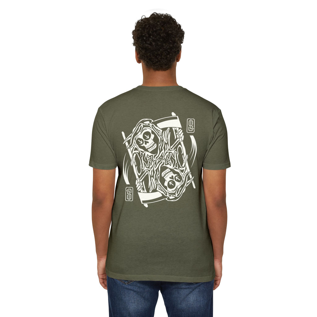"Ouroboros" Grim Reaper Playing Card Graphic Tee - Gothic Tattoo Flash Skeleton Premium Next Level 6210 T-Shirt