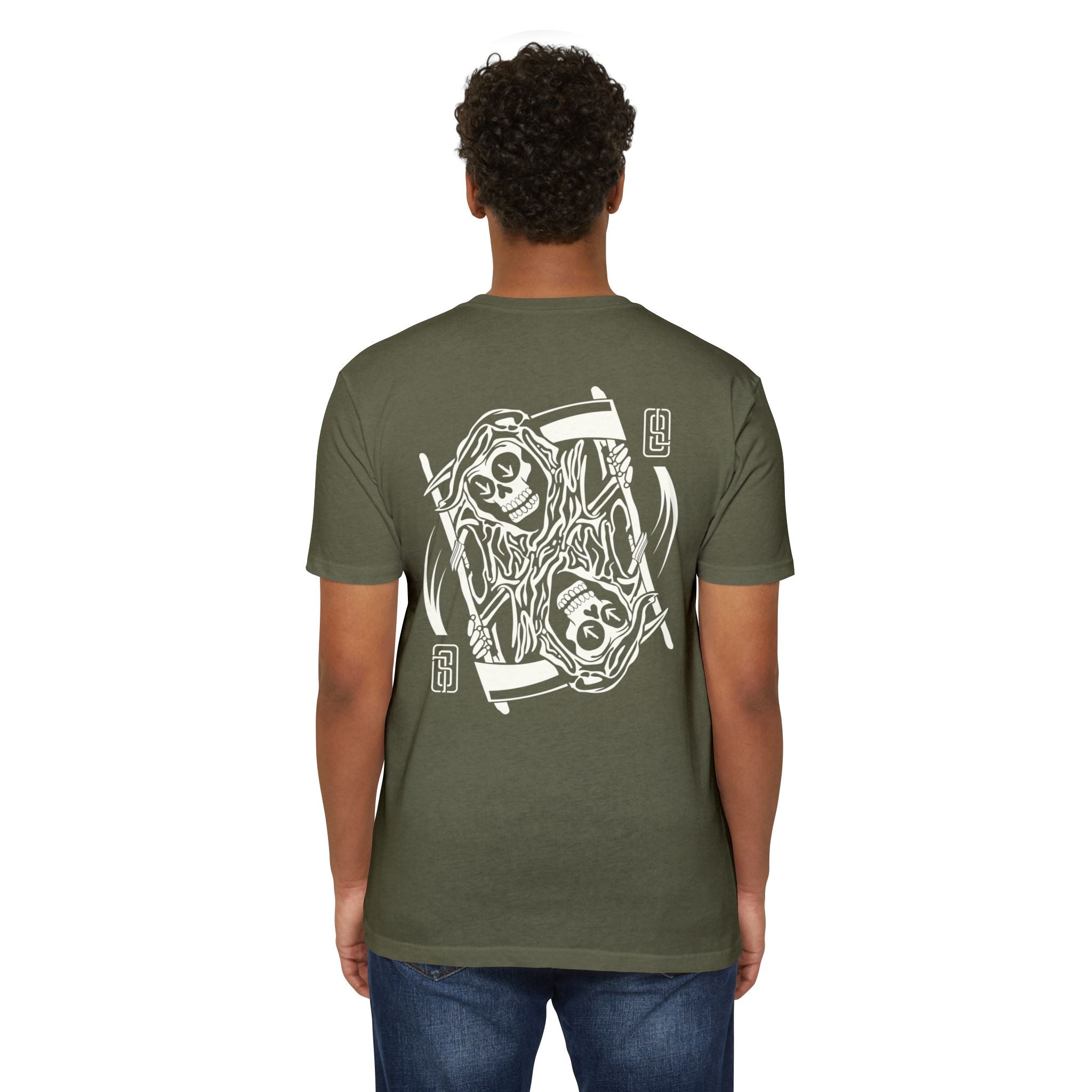 "Ouroboros" Grim Reaper Playing Card Graphic Tee - Gothic Tattoo Flash Skeleton Premium Next Level 6210 T-Shirt