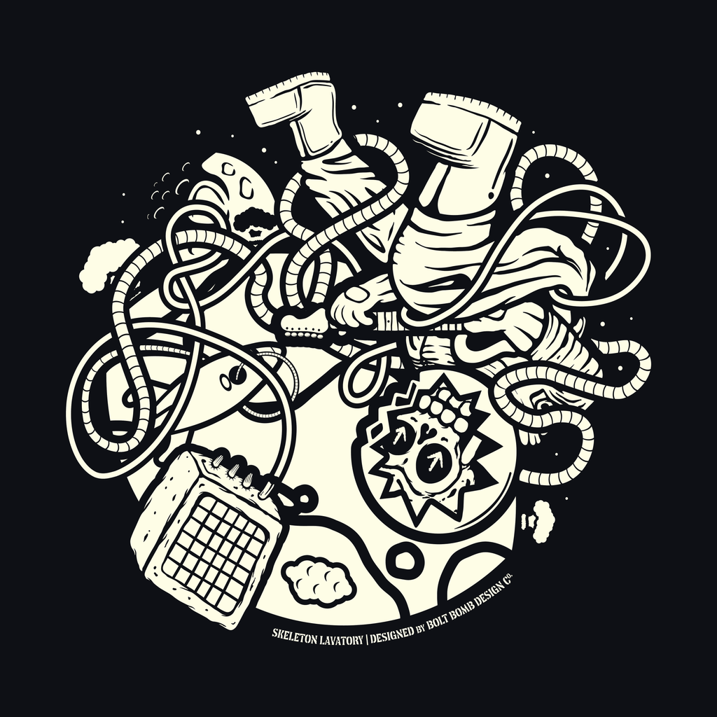 Rock n' Roll Won't Save The World | Retro Space Skeleton Graphic Tee | Next Level 6210 Premium CVC T-Shirt | Spooky Astronaut Aesthetic Heavyweight Streetwear Back Print Top