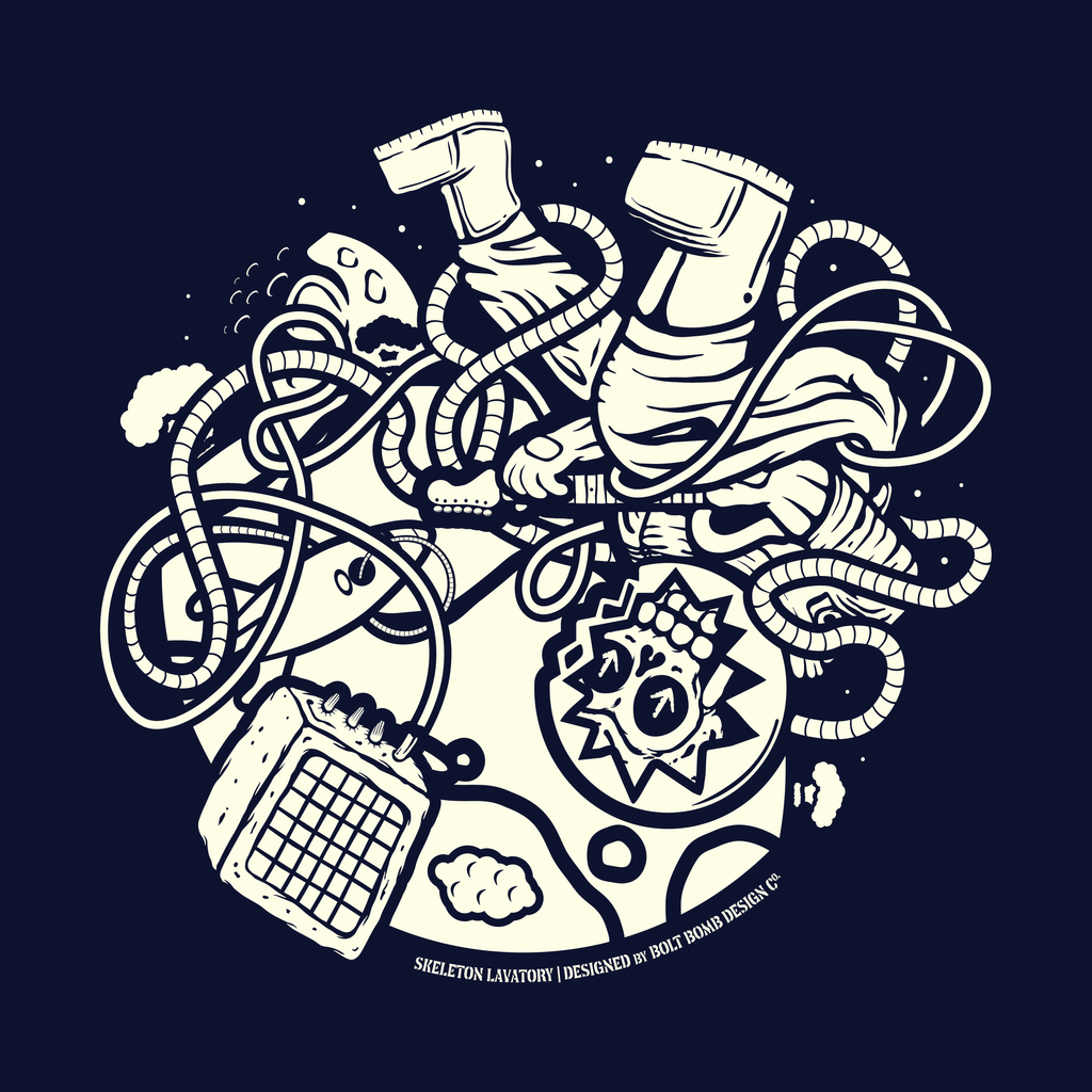 Rock n' Roll Won't Save The World | Retro Space Skeleton Graphic Tee | Next Level 6210 Premium CVC T-Shirt | Spooky Astronaut Aesthetic Heavyweight Streetwear Back Print Top
