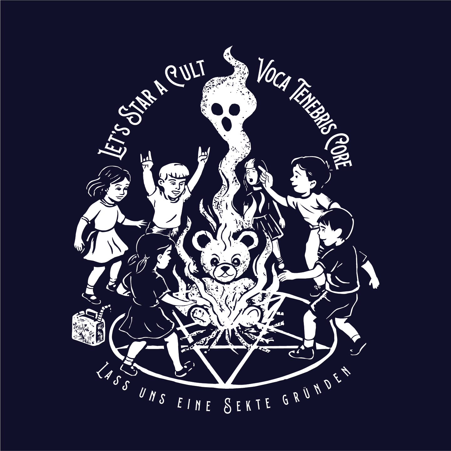 Let's Start A Cult Graphic Tee | Creepy Campfire Occult T-Shirt, Next Level 6210 Fitted Top, Vintage Pastel Grunge, Retro Dark Humor Shirt