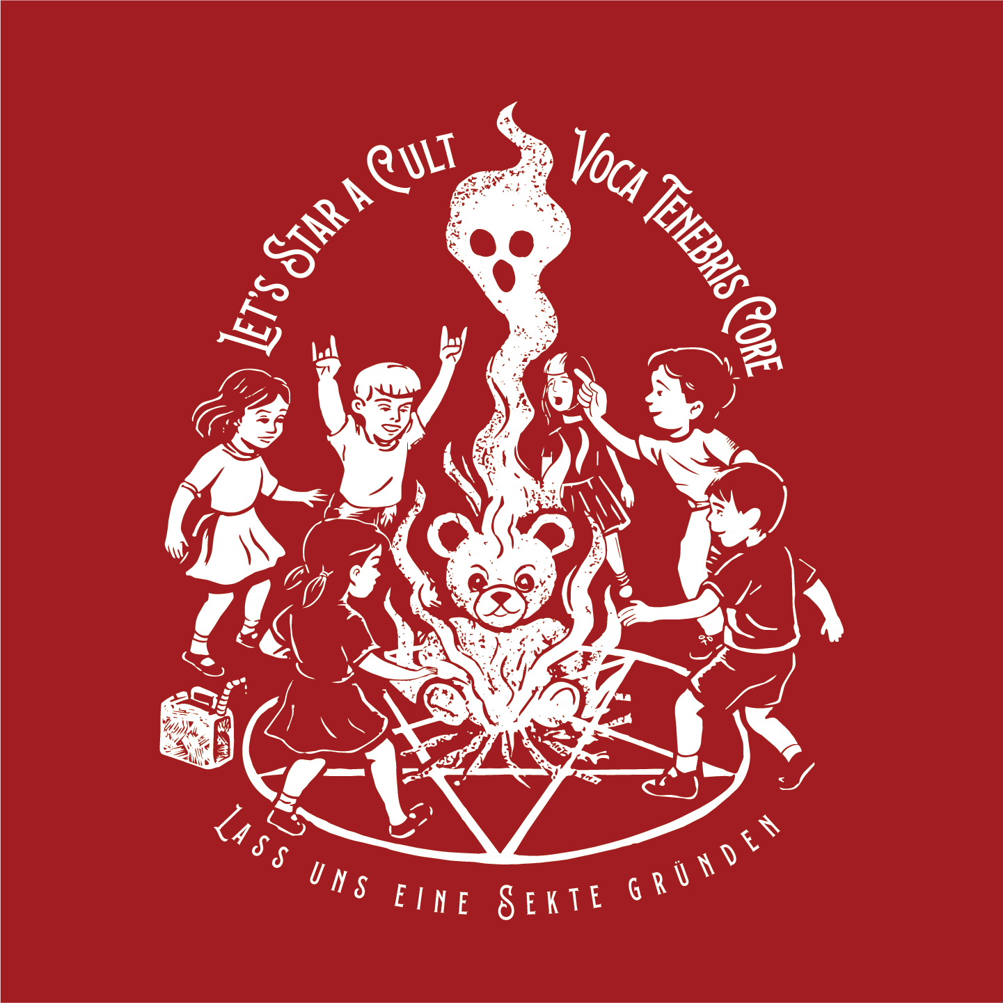 Let's Start A Cult Graphic Tee | Creepy Campfire Occult T-Shirt, Next Level 6210 Fitted Top, Vintage Pastel Grunge, Retro Dark Humor Shirt