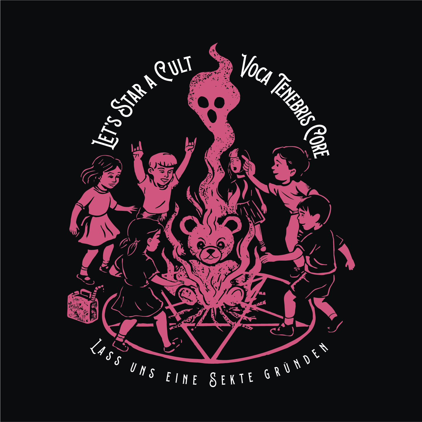 Let's Start A Cult Graphic Tee | Creepy Campfire Occult T-Shirt, Next Level 6210 Fitted Top, Vintage Pastel Grunge, Retro Dark Humor Shirt