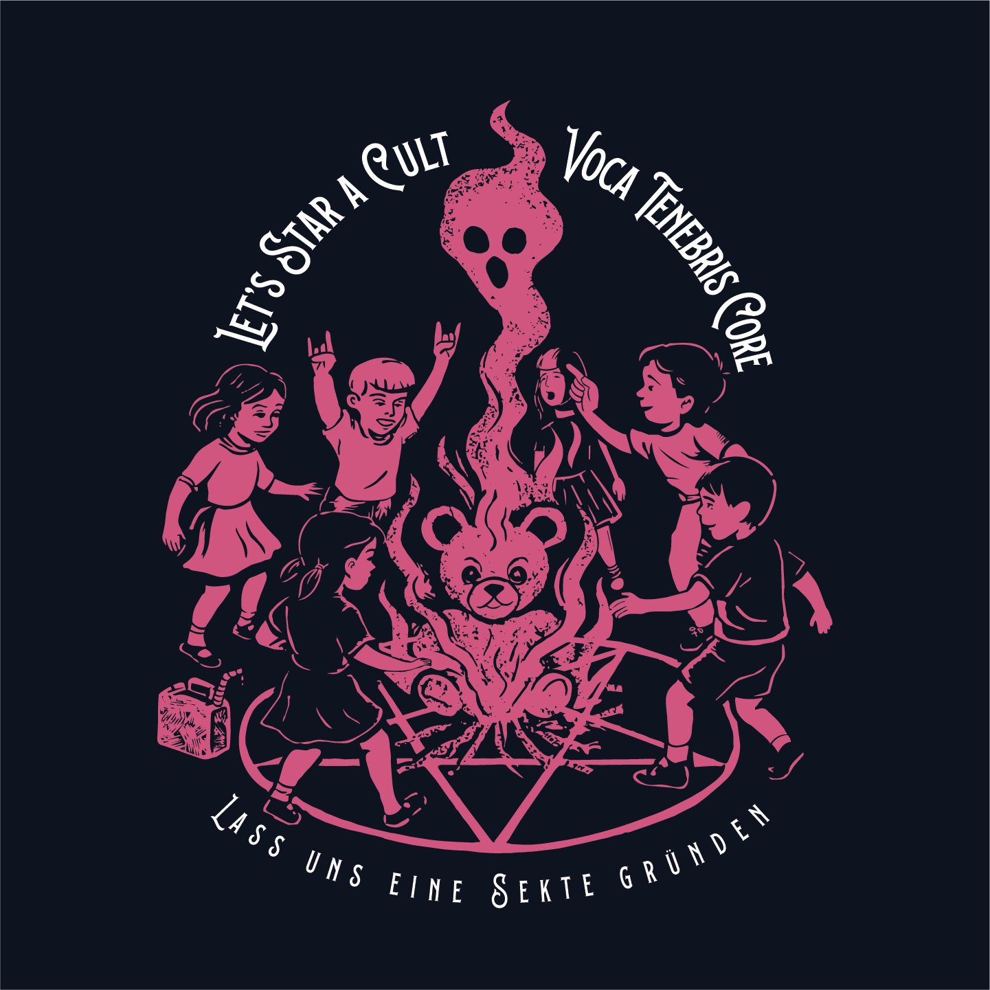 Let's Start A Cult Graphic Tee | Creepy Campfire Occult T-Shirt, Next Level 6210 Fitted Top, Vintage Pastel Grunge, Retro Dark Humor Shirt