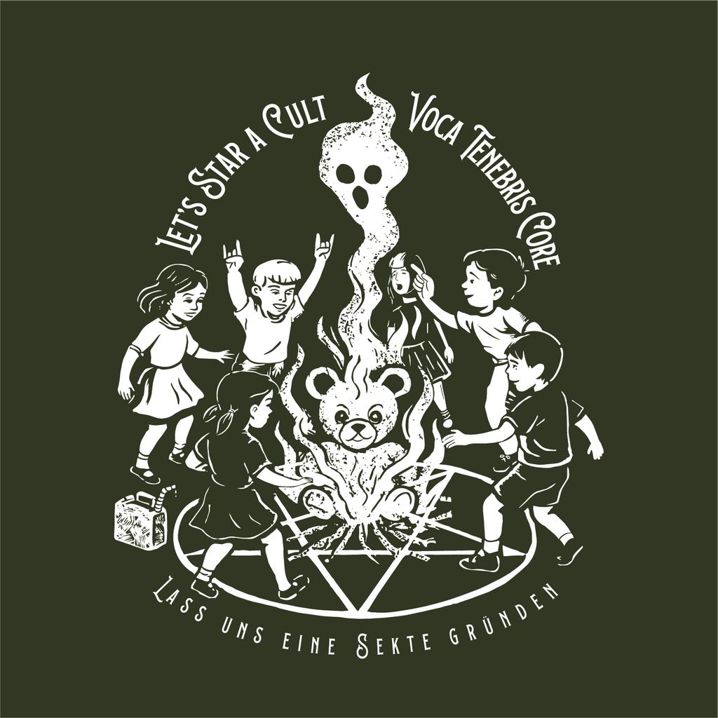 Let's Start A Cult Graphic Tee | Creepy Campfire Occult T-Shirt, Next Level 6210 Fitted Top, Vintage Pastel Grunge, Retro Dark Humor Shirt