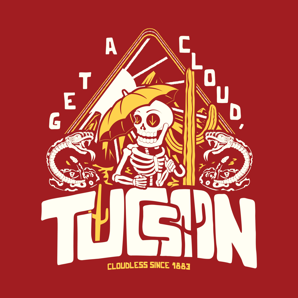 "Get a Cloud, Tucson" Graphic Tee | Retro Desert Rattlesnake T-Shirt, Next Level 6210 Fitted Top, Southwest Souvenir Vintage Grunge Tee