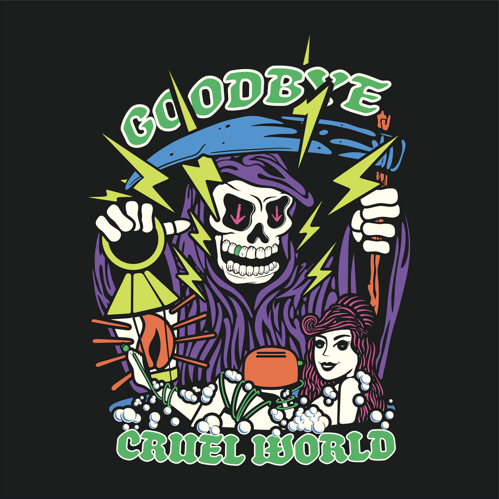 Goodbye Cruel World | Next Level 6210 Premium CVC T-Shirt | Goodbye Cruel World Edgy Streetwear Back Print Top
