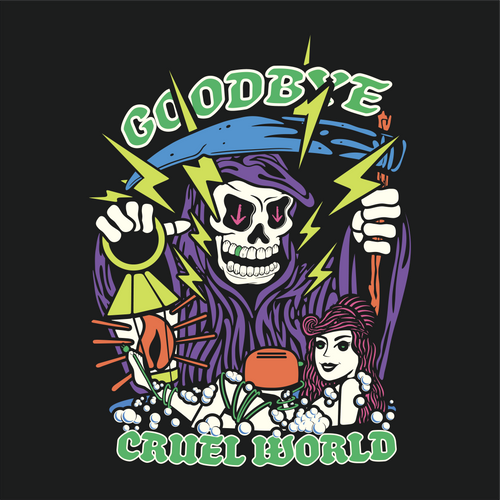 Goodbye Cruel World | Next Level 6210 Premium CVC T-Shirt | Goodbye Cruel World Edgy Streetwear Back Print Top