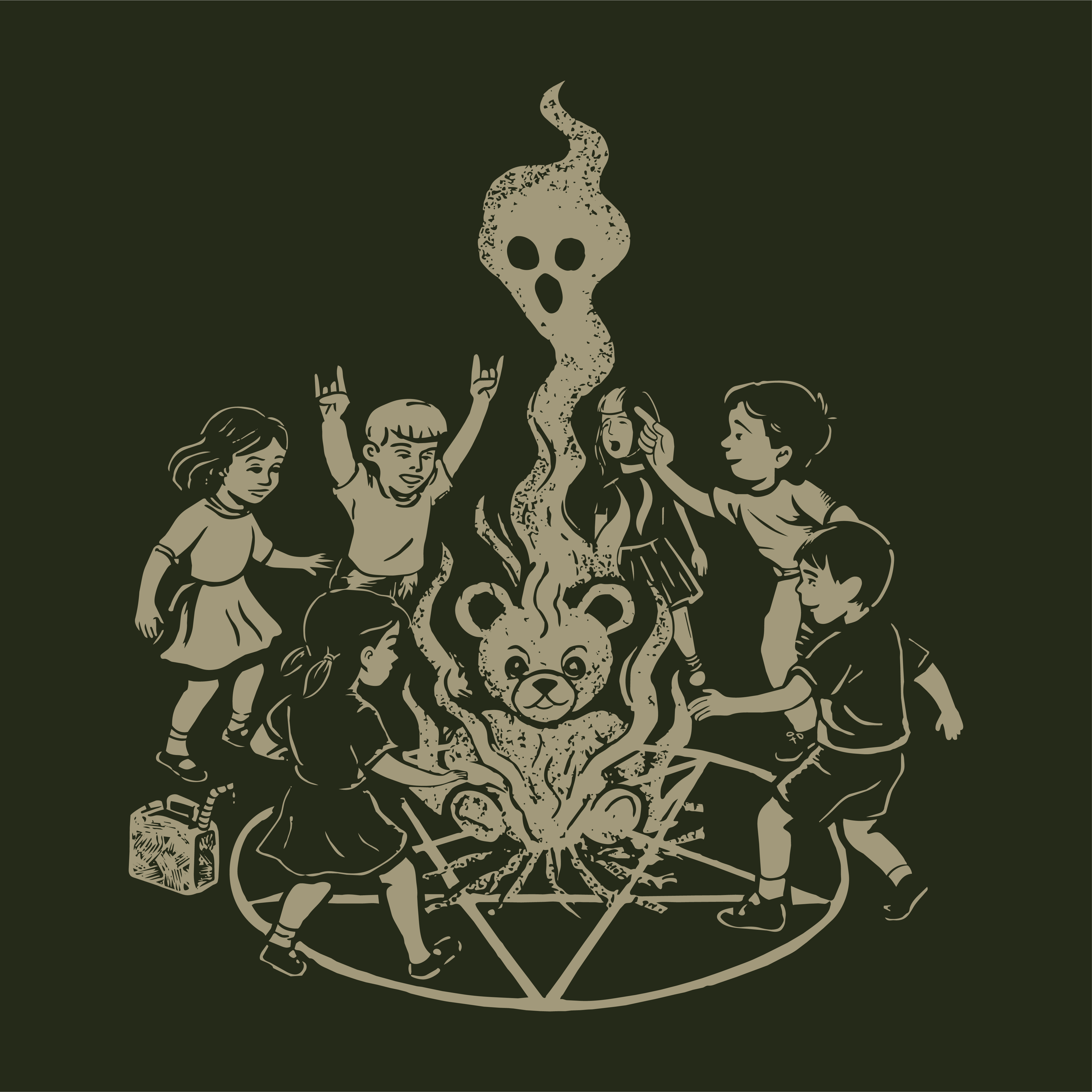"Let's Start A Cult" Graphic Tee | Creepy Campfire Occult T-Shirt, Next Level 6210 Fitted Top, Vintage Pastel Grunge, Retro Dark Humor Shirt