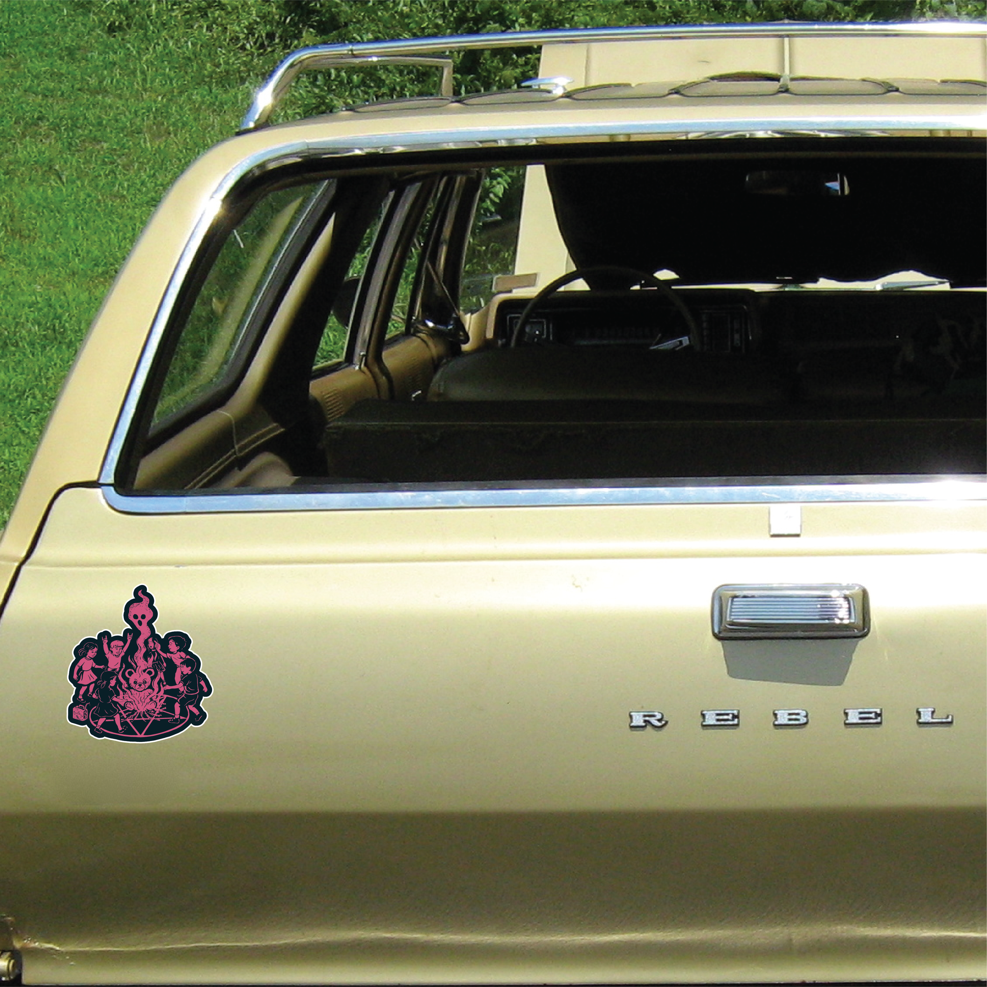"Let's Start a Cult" Retro Occult Kids Vinyl Sticker - Funny Dark Humor Creepy Cute Ghost Die-Cut Decal