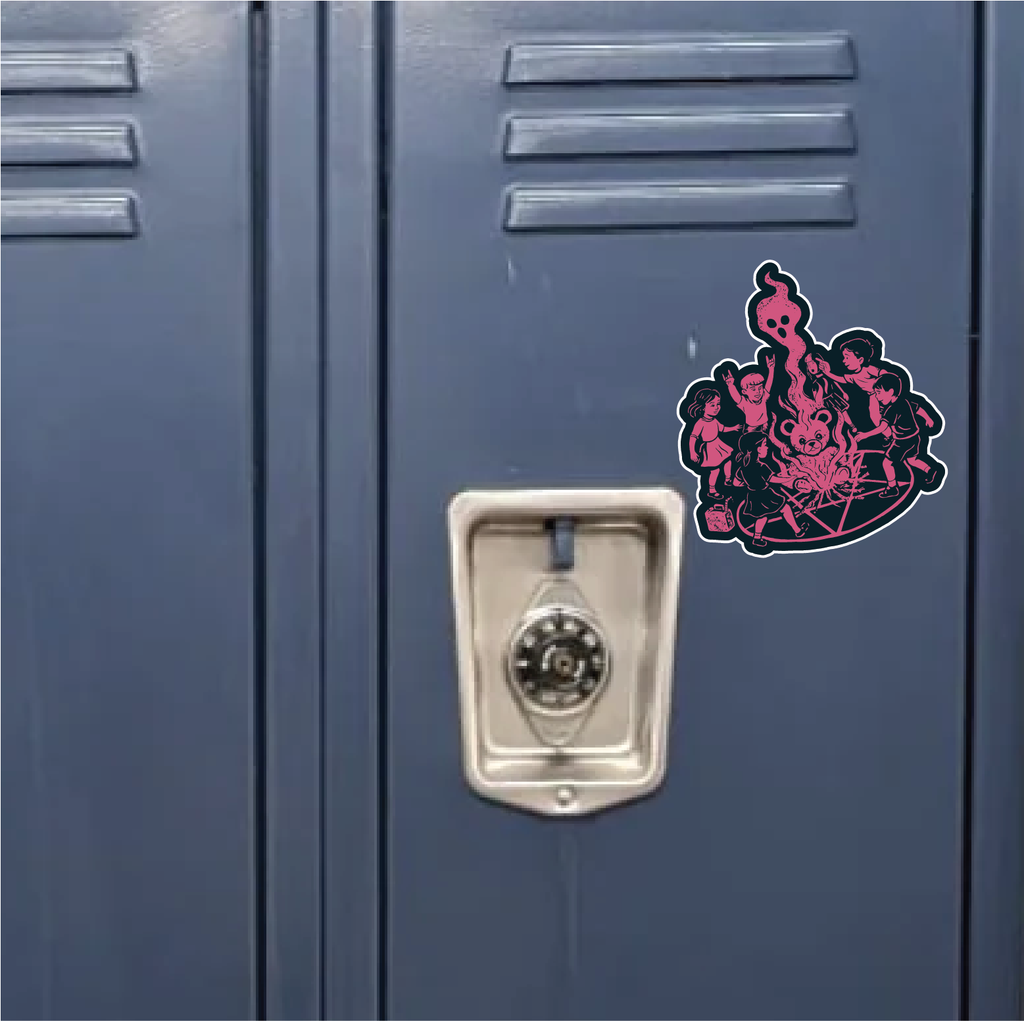 "Let's Start a Cult" Retro Occult Kids Vinyl Sticker - Funny Dark Humor Creepy Cute Ghost Die-Cut Decal