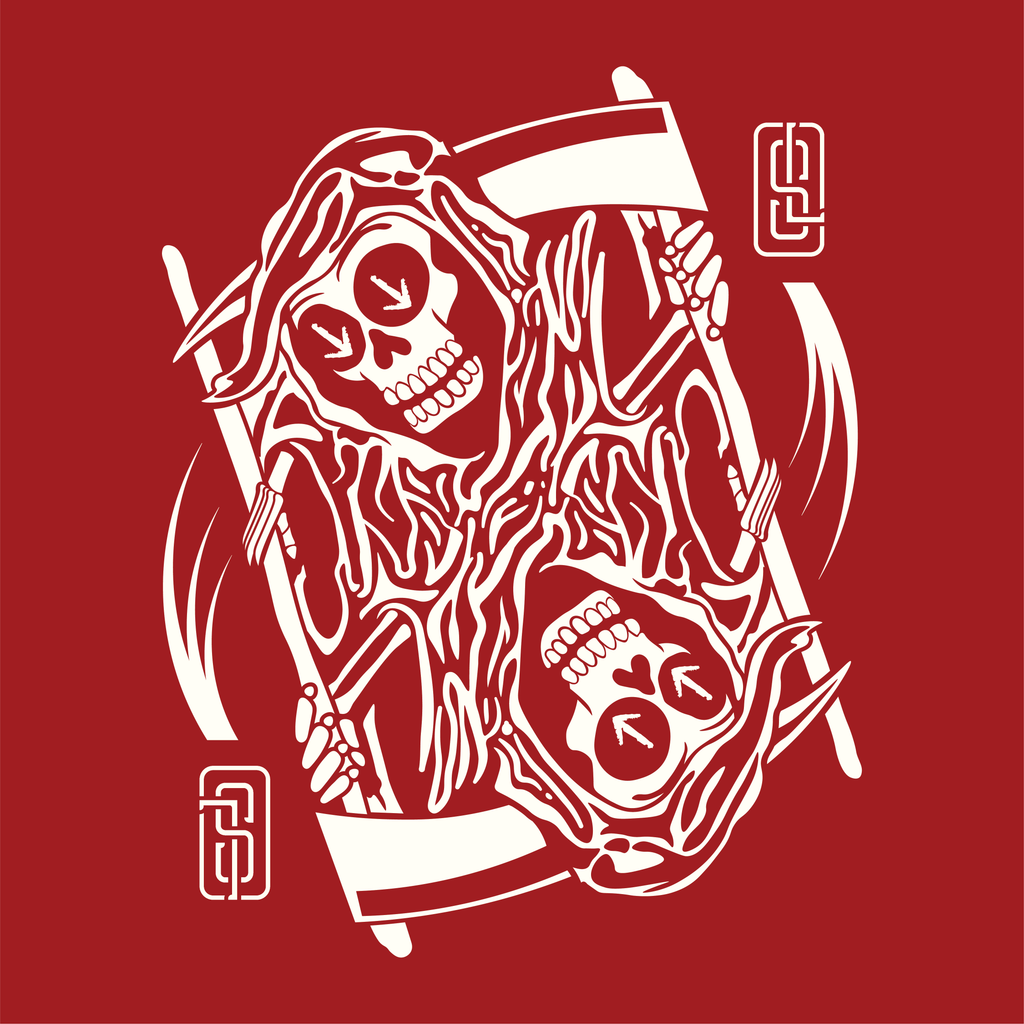 "Ouroboros" Grim Reaper Playing Card Graphic Tee - Gothic Tattoo Flash Skeleton Premium Next Level 6210 T-Shirt