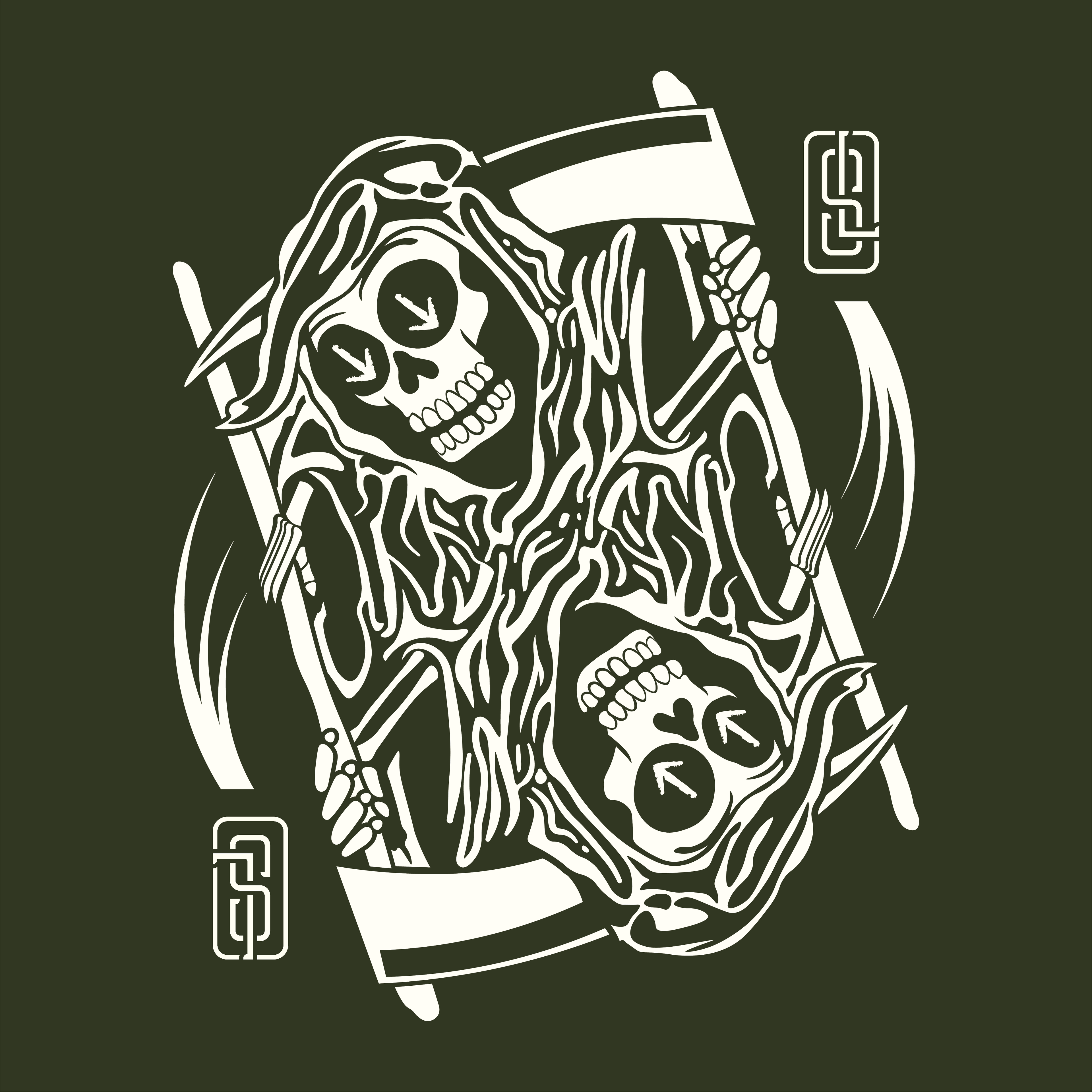 "Ouroboros" Grim Reaper Playing Card Graphic Tee - Gothic Tattoo Flash Skeleton Premium Next Level 6210 T-Shirt