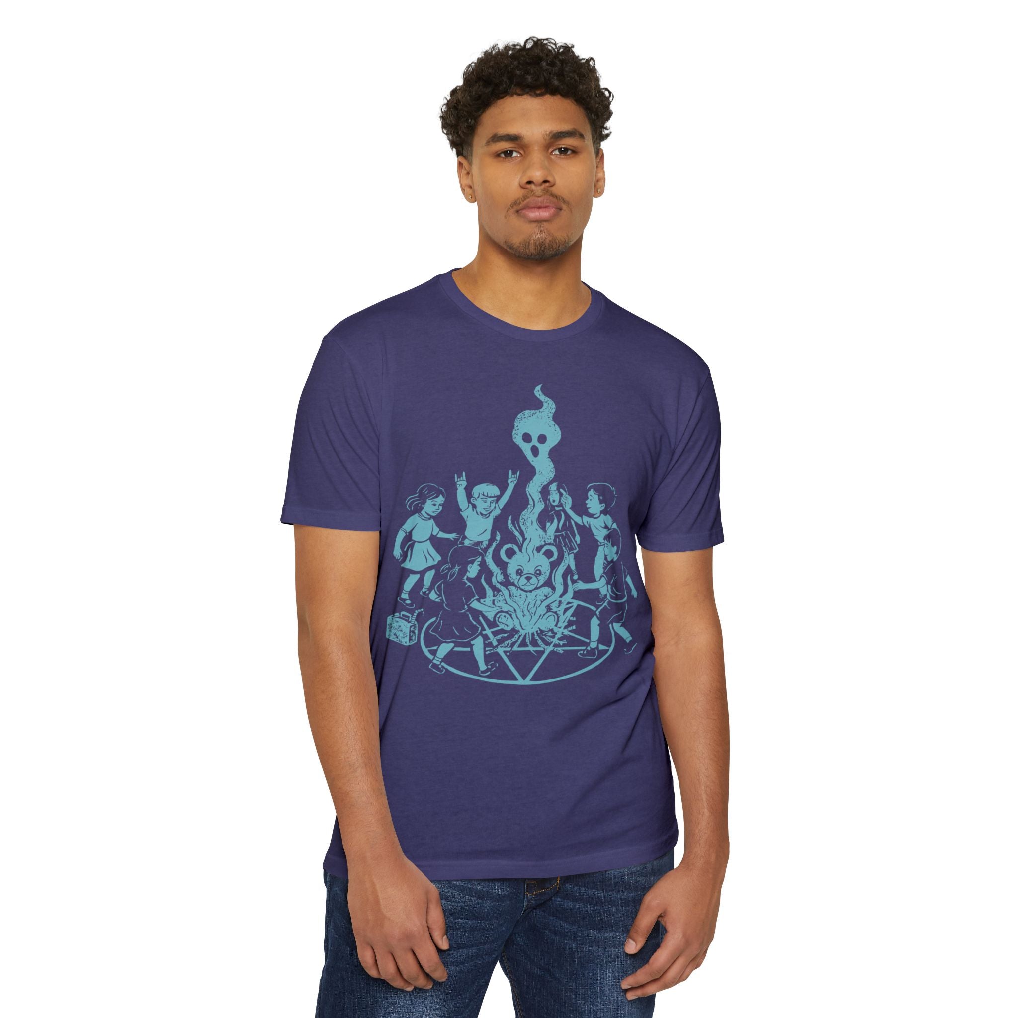 "Let's Start A Cult" Graphic Tee | Creepy Campfire Occult T-Shirt, Next Level 6210 Fitted Top, Vintage Pastel Grunge, Retro Dark Humor Shirt