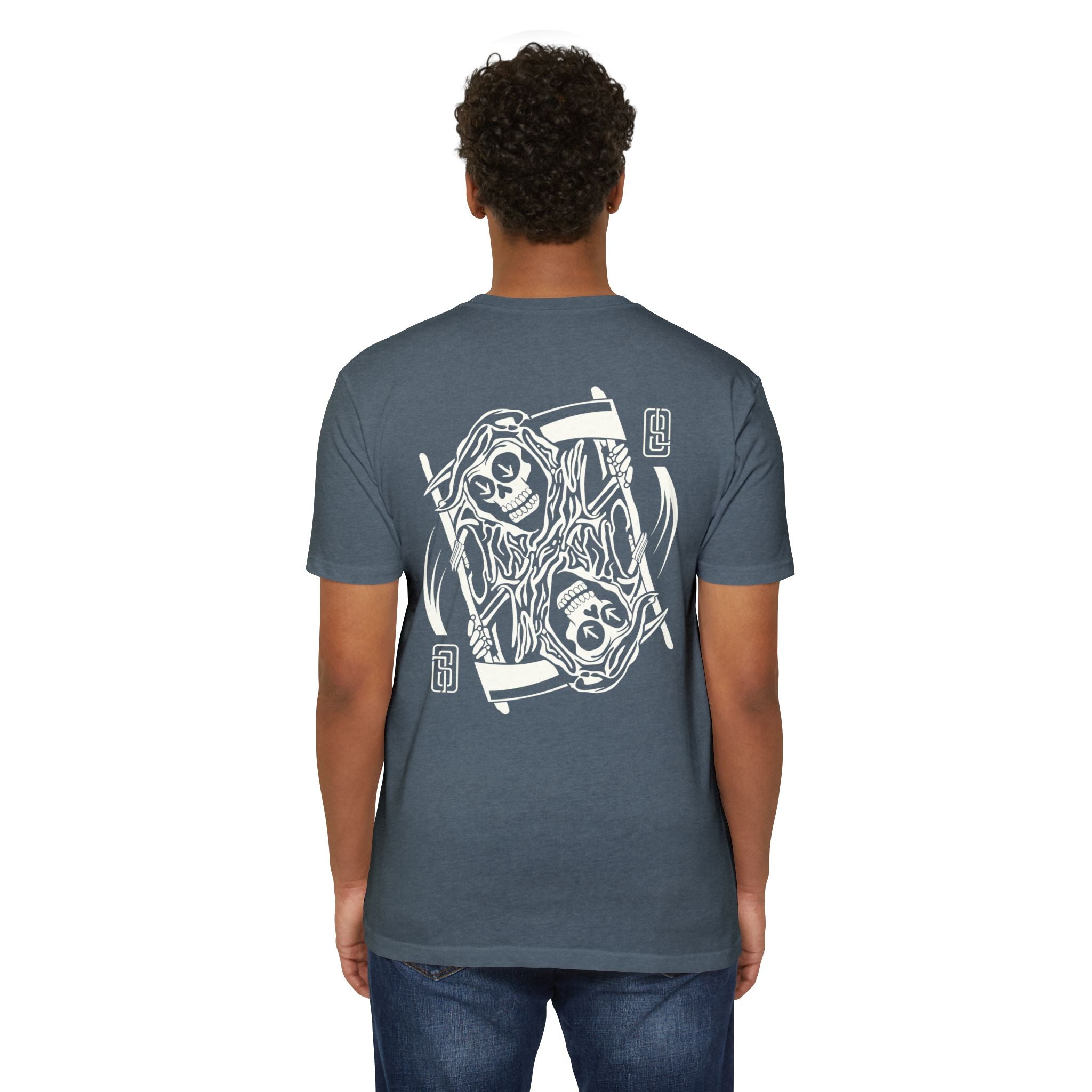 "Ouroboros" Grim Reaper Playing Card Graphic Tee - Gothic Tattoo Flash Skeleton Premium Next Level 6210 T-Shirt