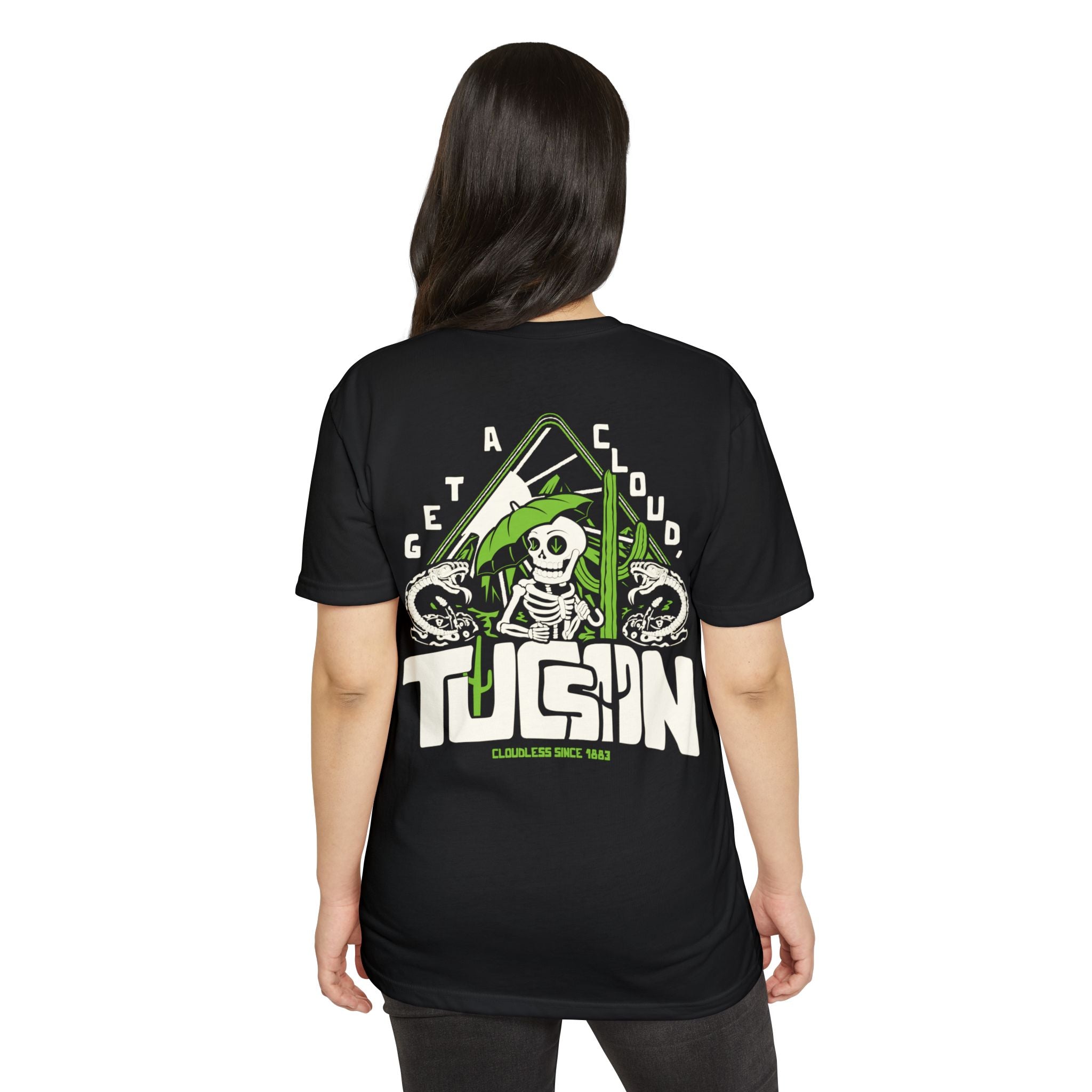 "Get a Cloud, Tucson" Graphic Tee | Retro Desert Rattlesnake T-Shirt, Next Level 6210 Fitted Top, Southwest Souvenir Vintage Grunge Tee