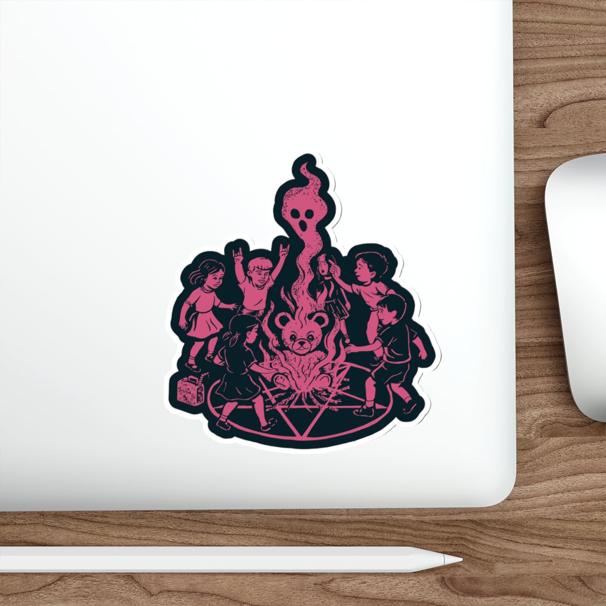 "Let's Start a Cult" Retro Occult Kids Vinyl Sticker - Funny Dark Humor Creepy Cute Ghost Die-Cut Decal