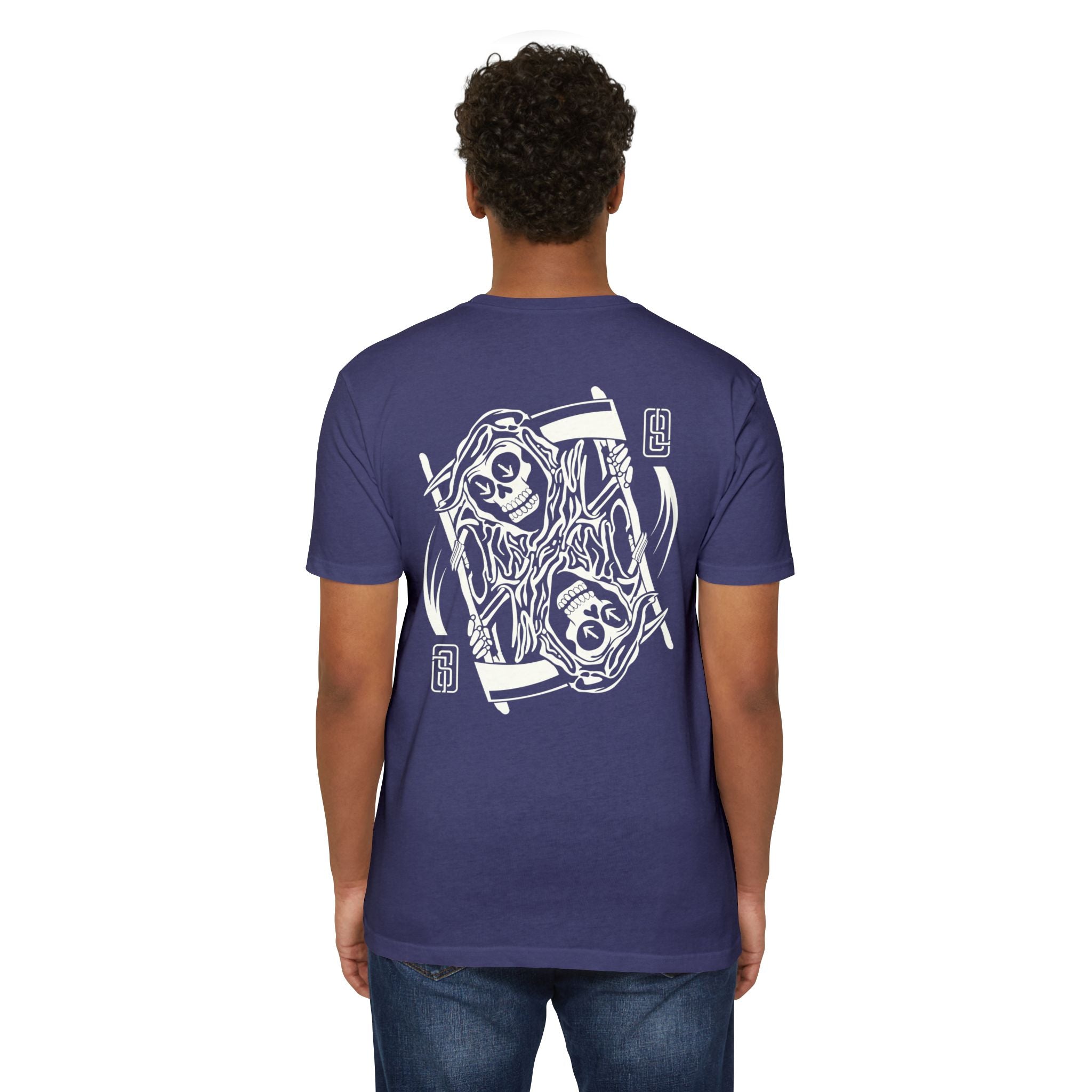 "Ouroboros" Grim Reaper Playing Card Graphic Tee - Gothic Tattoo Flash Skeleton Premium Next Level 6210 T-Shirt