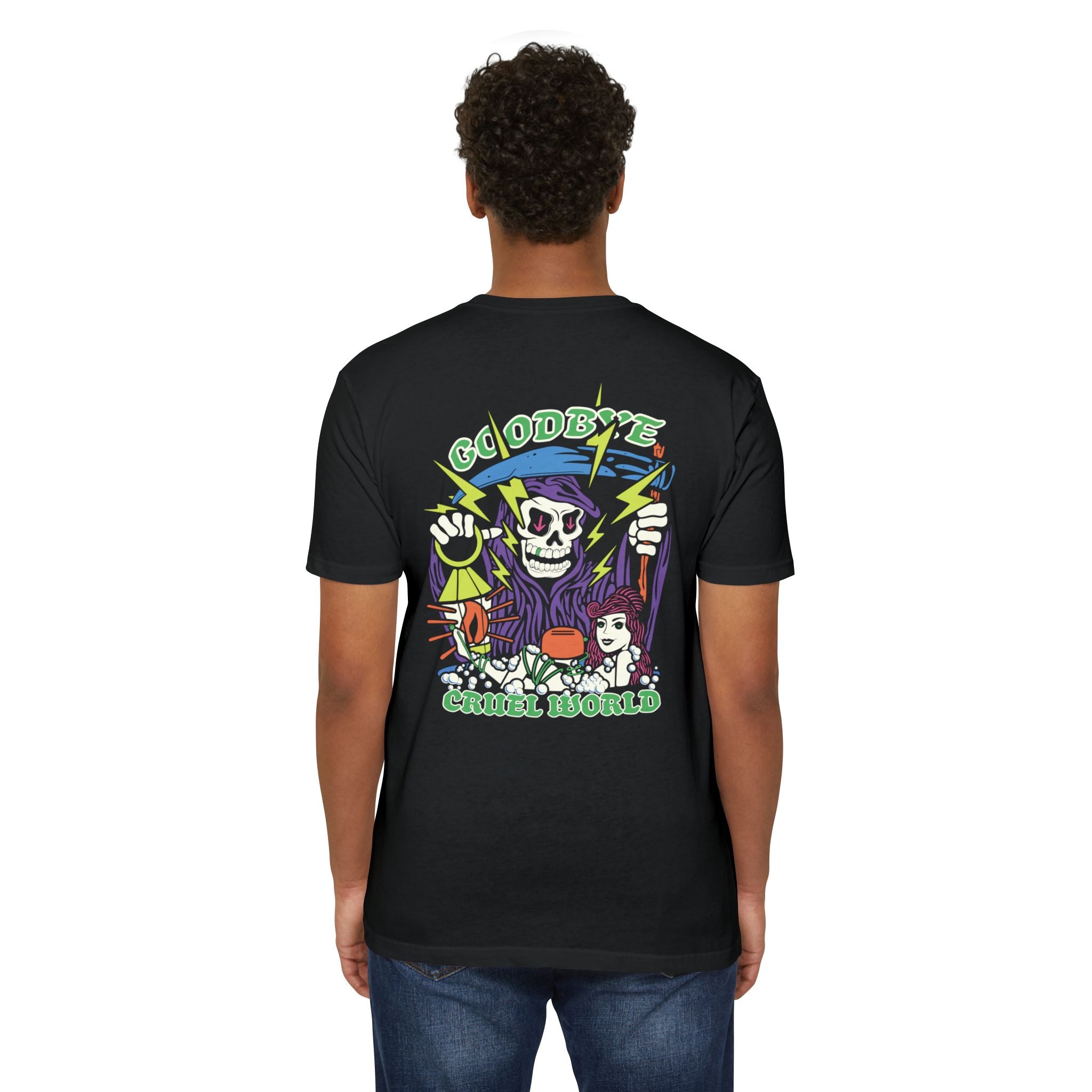 Goodbye Cruel World | Next Level 6210 Premium CVC T-Shirt | Goodbye Cruel World Edgy Streetwear Back Print Top