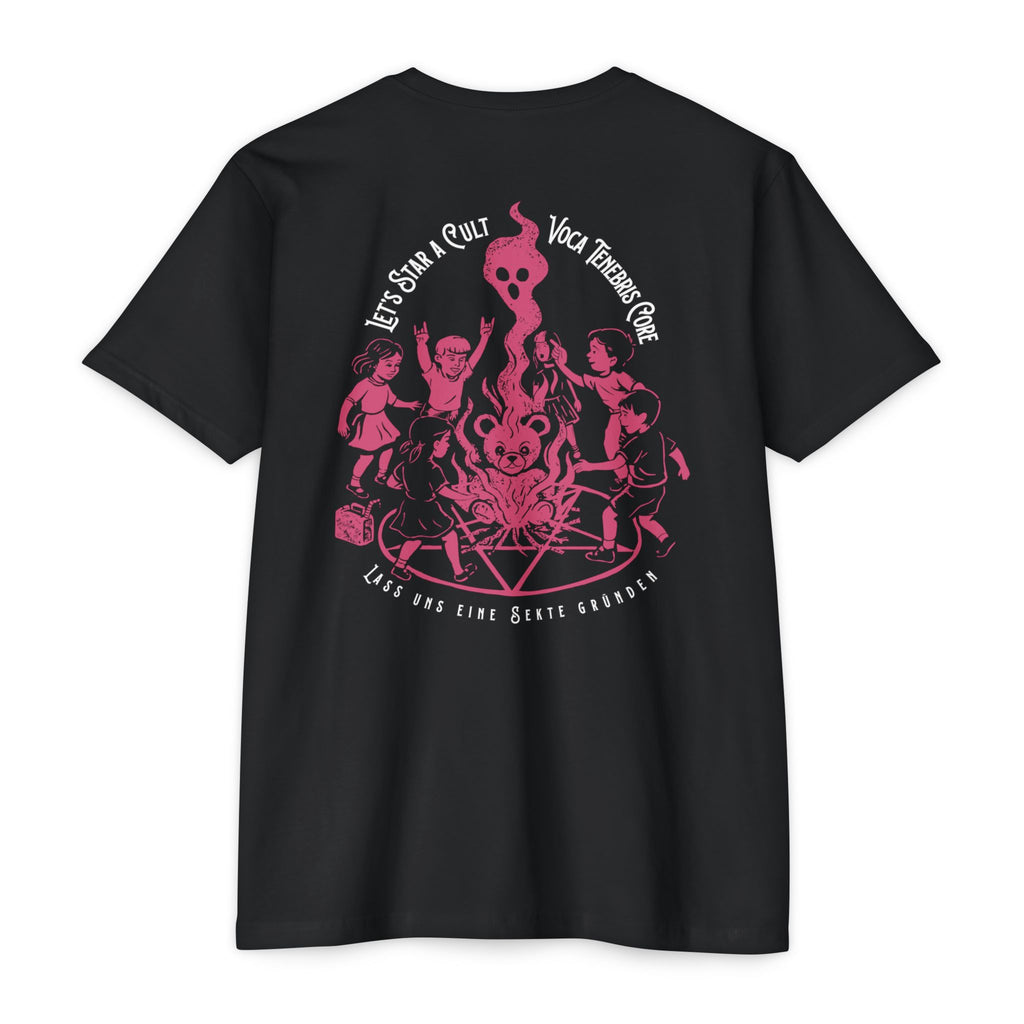 Let's Start A Cult Graphic Tee | Creepy Campfire Occult T-Shirt, Next Level 6210 Fitted Top, Vintage Pastel Grunge, Retro Dark Humor Shirt