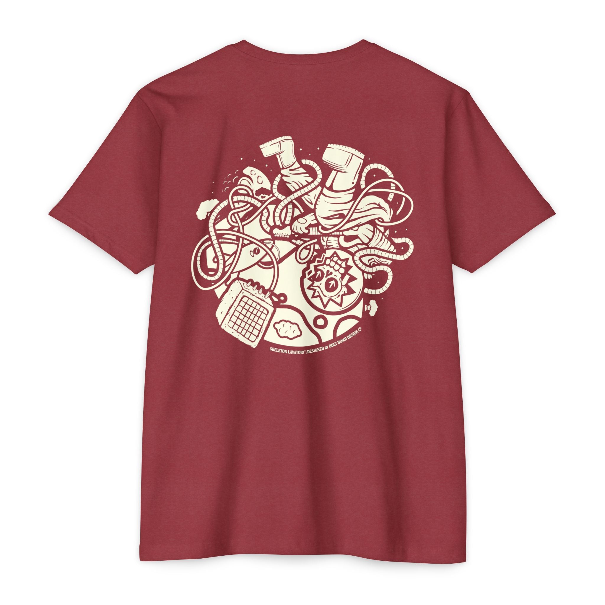 Rock n' Roll Won't Save The World | Retro Space Skeleton Graphic Tee | Next Level 6210 Premium CVC T-Shirt | Spooky Astronaut Aesthetic Heavyweight Streetwear Back Print Top