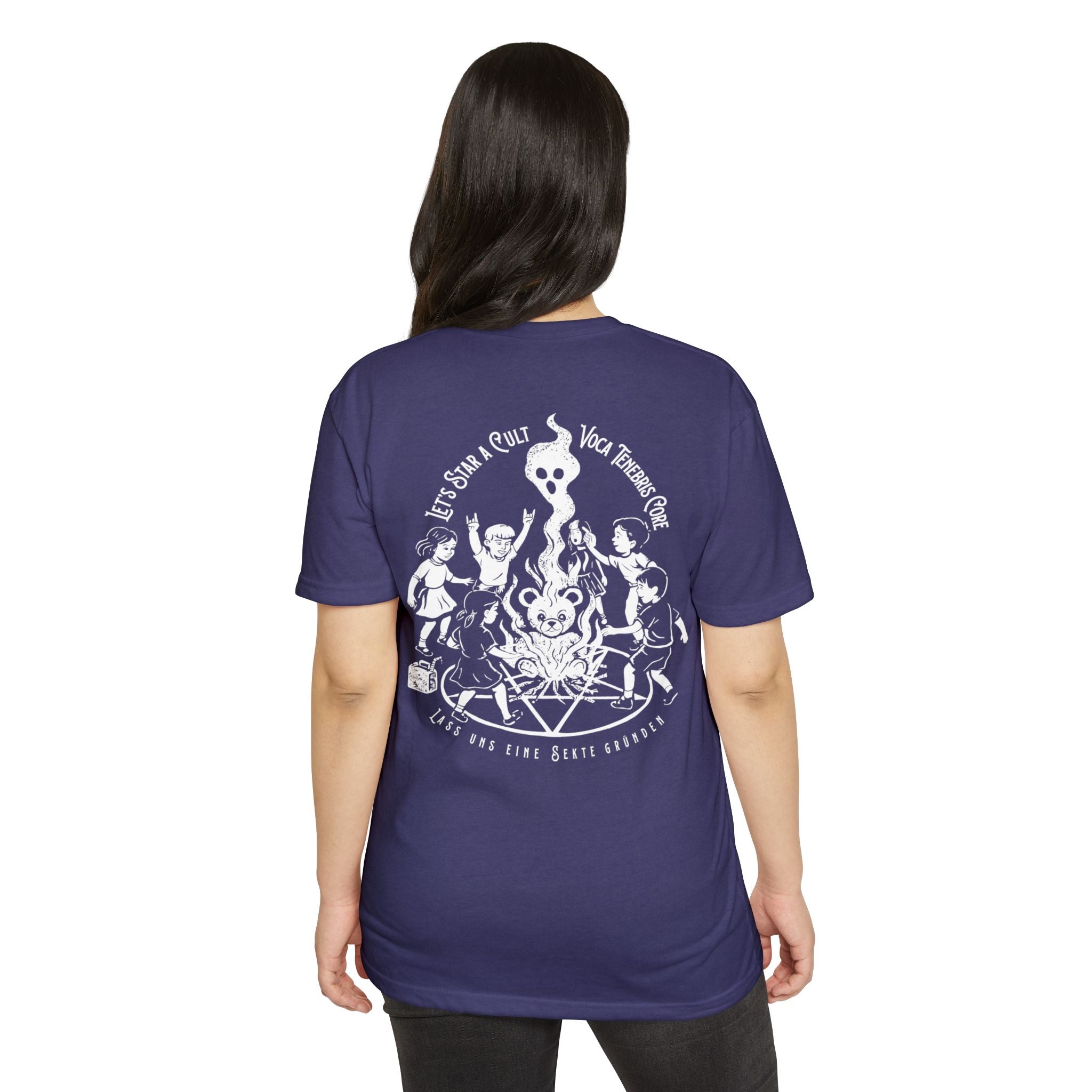 Let's Start A Cult Graphic Tee | Creepy Campfire Occult T-Shirt, Next Level 6210 Fitted Top, Vintage Pastel Grunge, Retro Dark Humor Shirt