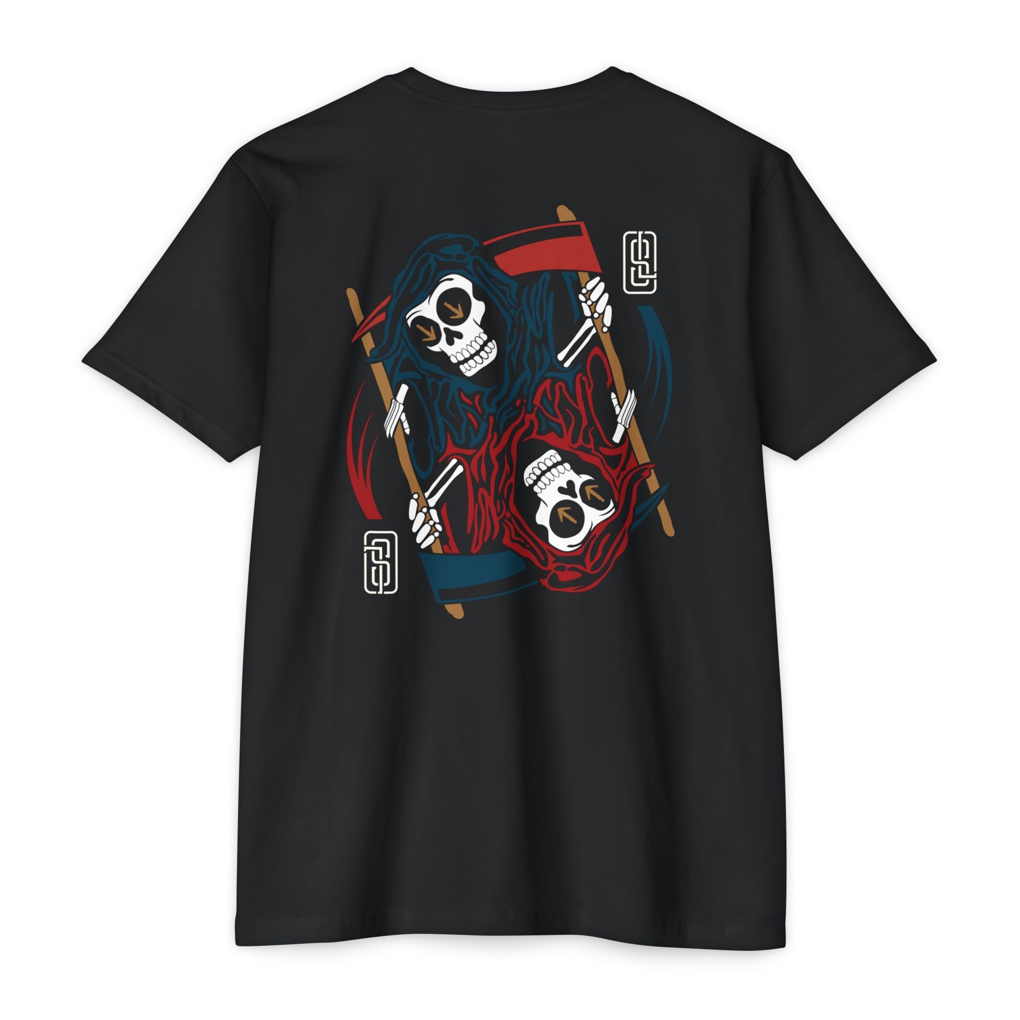 "Ouroboros" Grim Reaper Playing Card Graphic Tee - Gothic Tattoo Flash Skeleton Premium Next Level 6210 T-Shirt