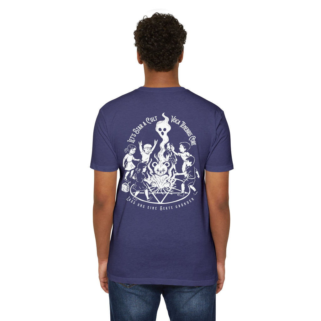 Let's Start A Cult Graphic Tee | Creepy Campfire Occult T-Shirt, Next Level 6210 Fitted Top, Vintage Pastel Grunge, Retro Dark Humor Shirt