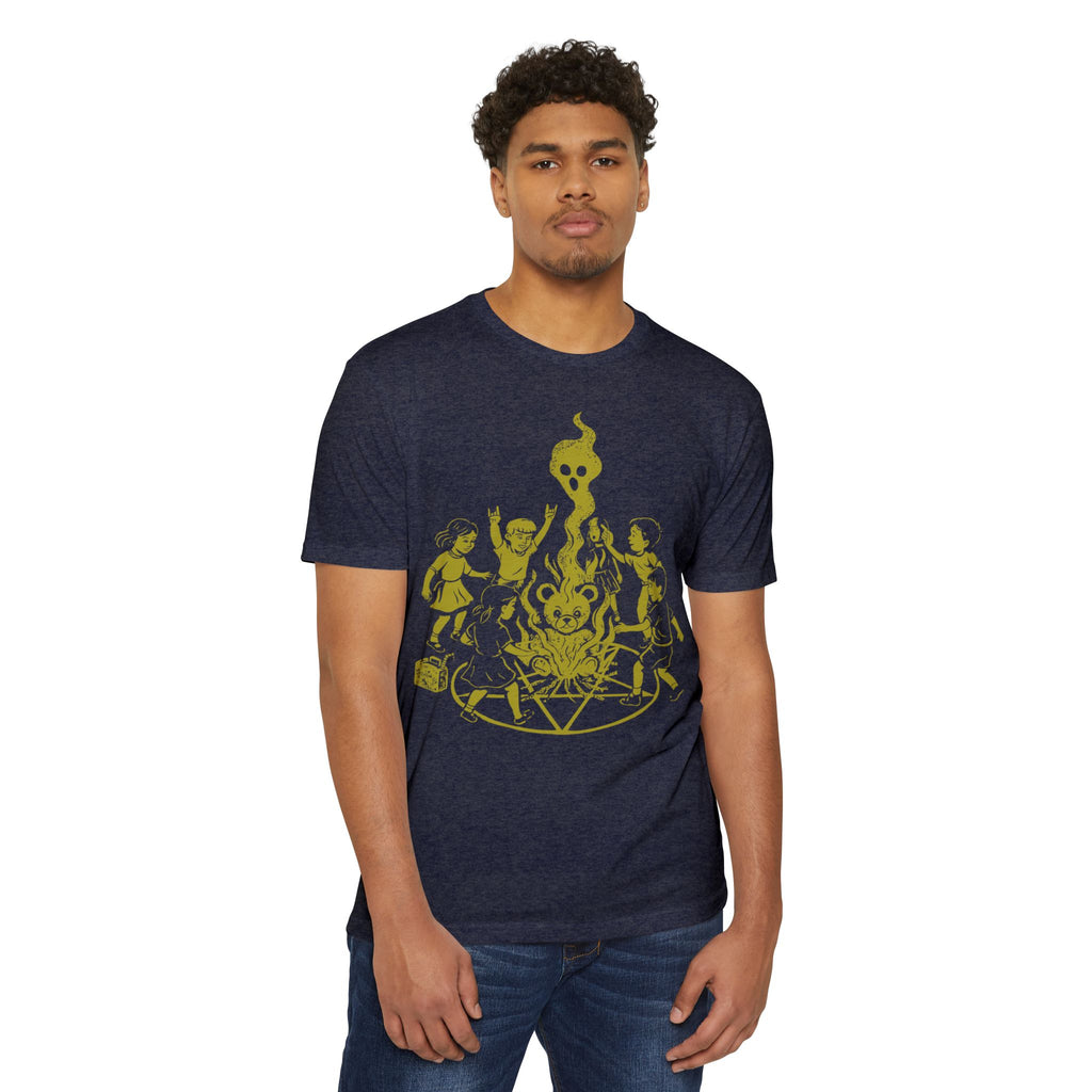 "Let's Start A Cult" Graphic Tee | Creepy Campfire Occult T-Shirt, Next Level 6210 Fitted Top, Vintage Pastel Grunge, Retro Dark Humor Shirt