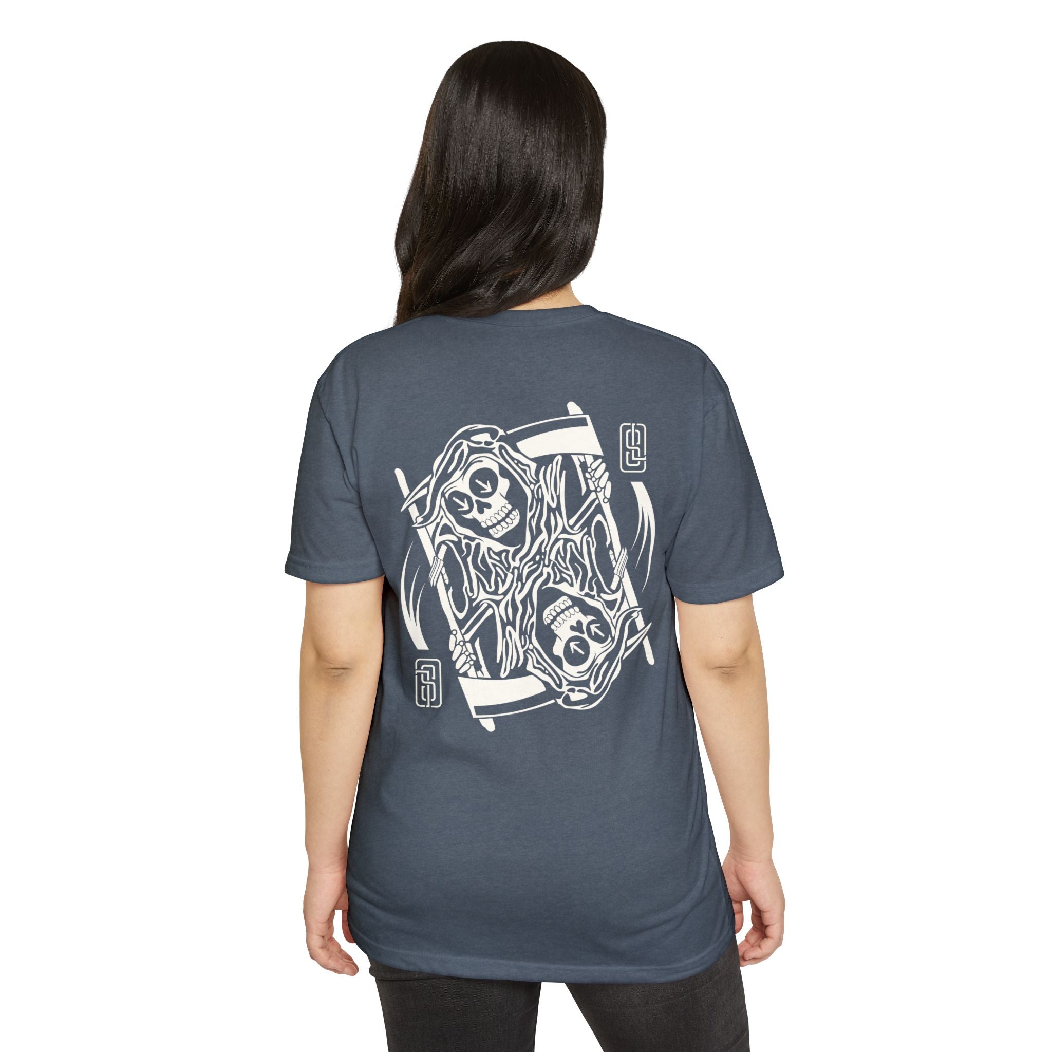 "Ouroboros" Grim Reaper Playing Card Graphic Tee - Gothic Tattoo Flash Skeleton Premium Next Level 6210 T-Shirt