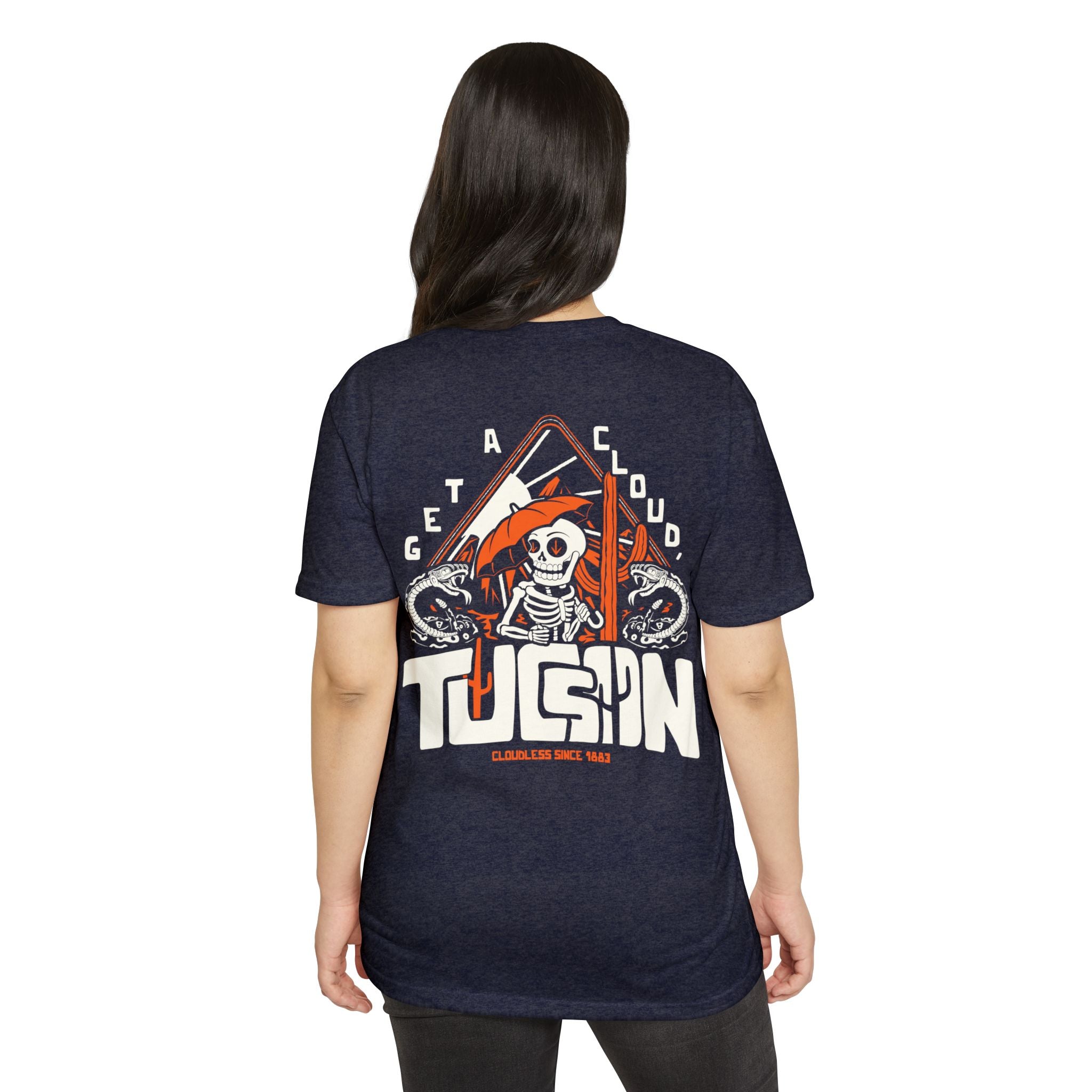 "Get a Cloud, Tucson" Graphic Tee | Retro Desert Rattlesnake T-Shirt, Next Level 6210 Fitted Top, Southwest Souvenir Vintage Grunge Tee